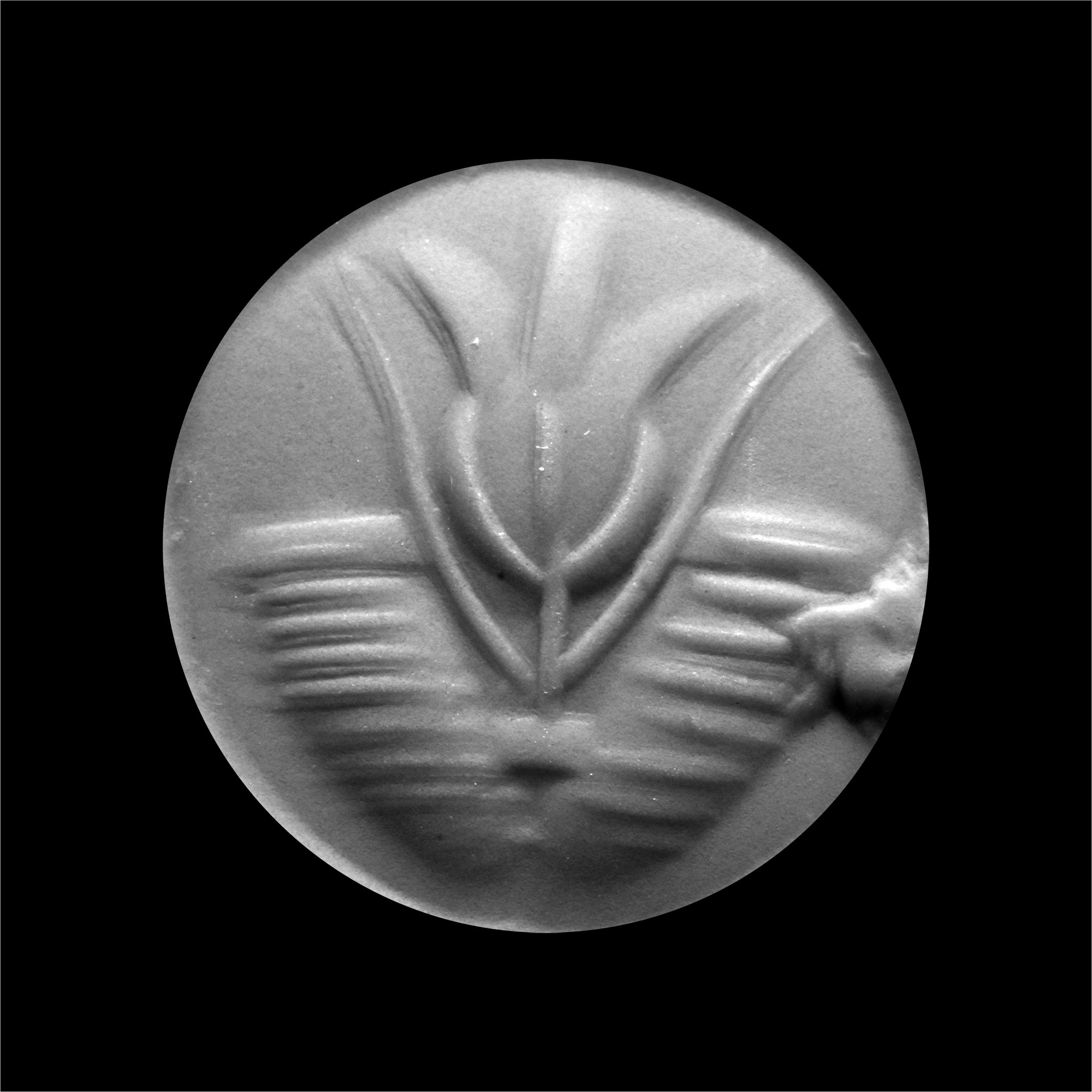 Sasanian Moss Agate Stamp Seal with Flower