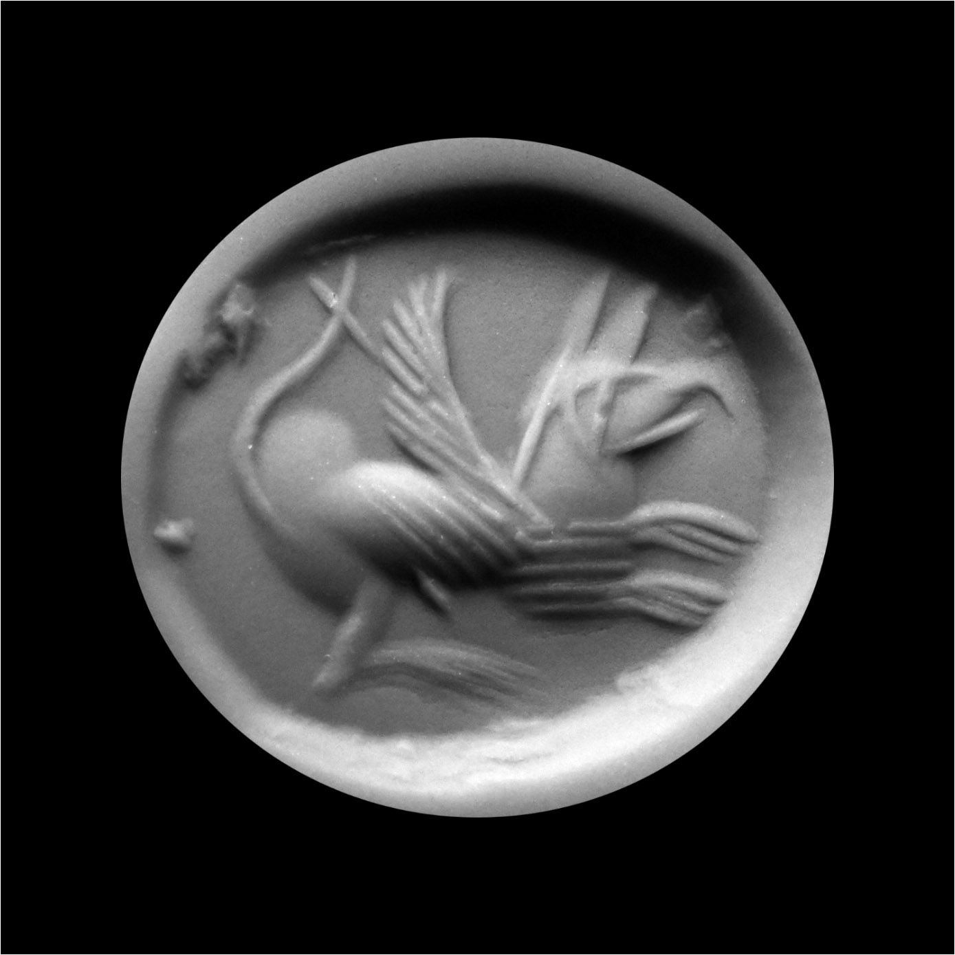 Sasanian Agate Stamp Seal with Gryphon