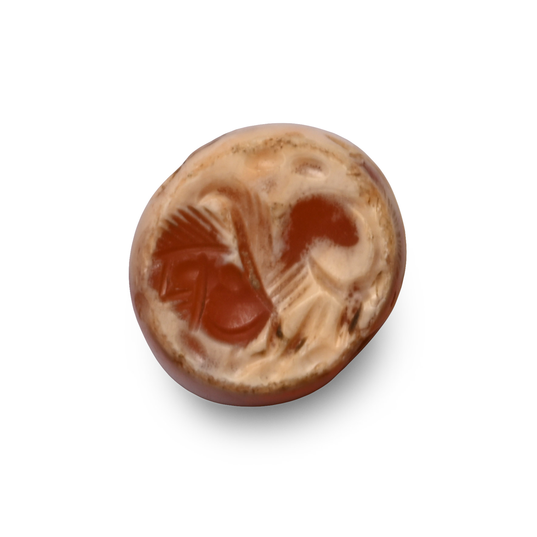 Sasanian Banded Agate Stamp Seal with Sphinx