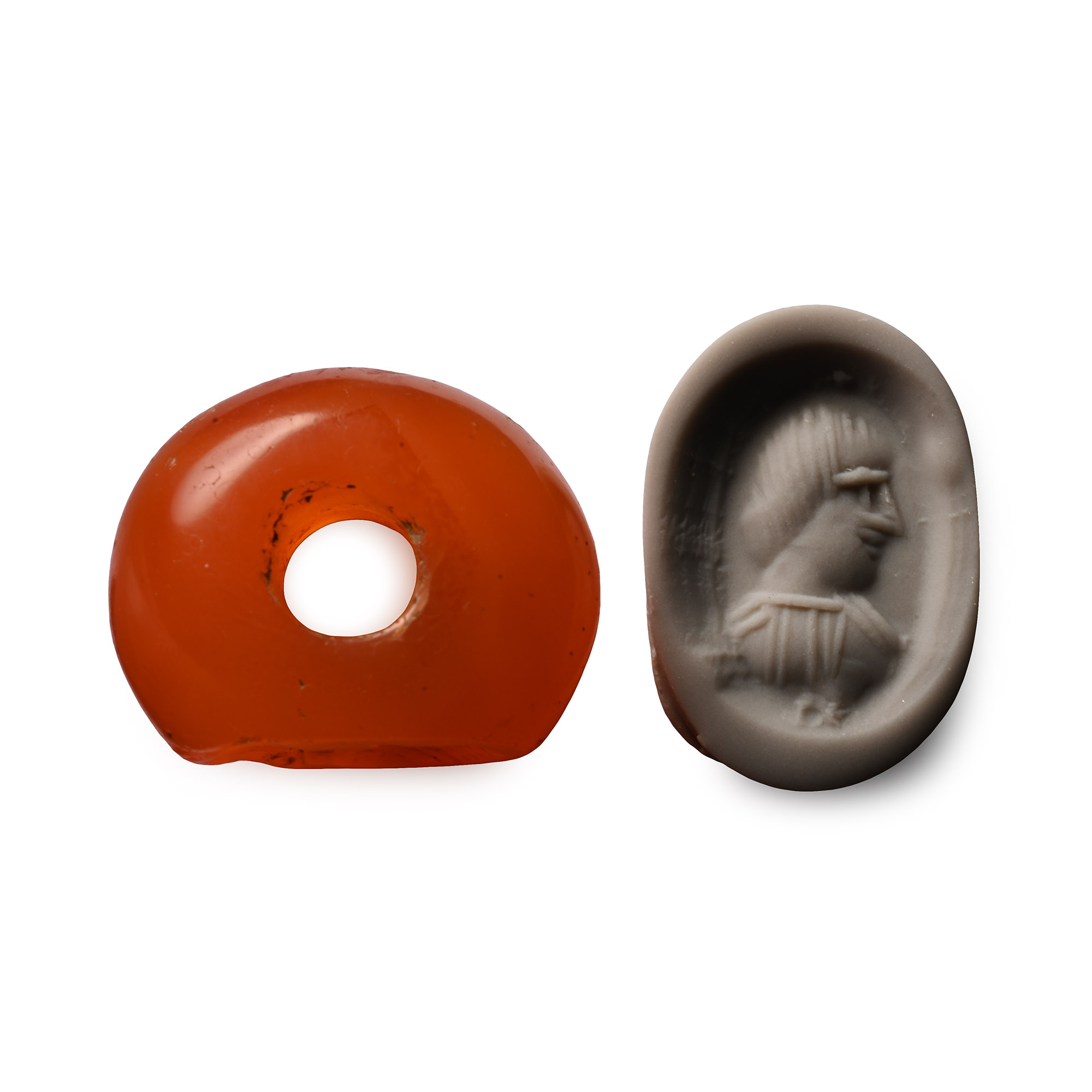 Sasanian Carnelian Stamp Seal with Bust