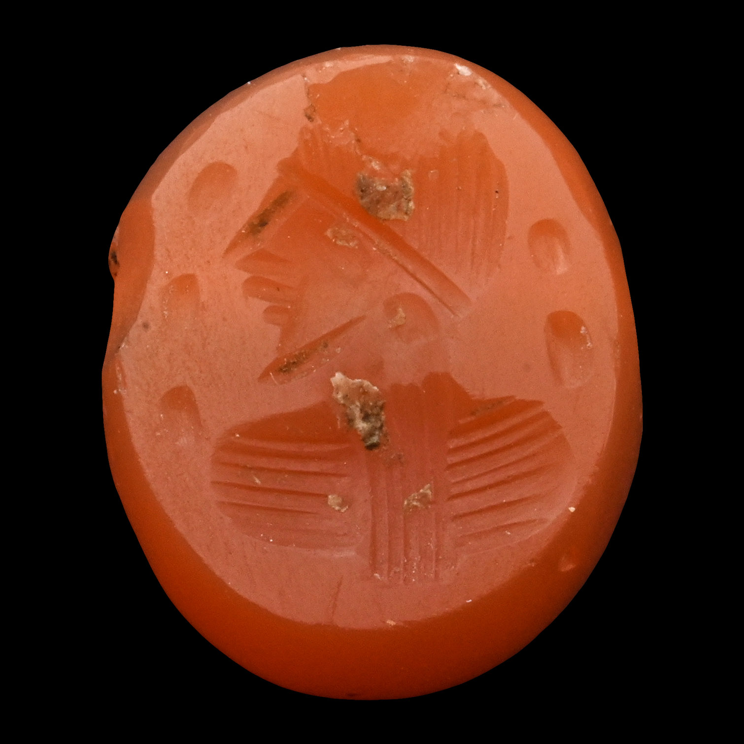 Sasanian Carnelian Stamp Seal with Bust