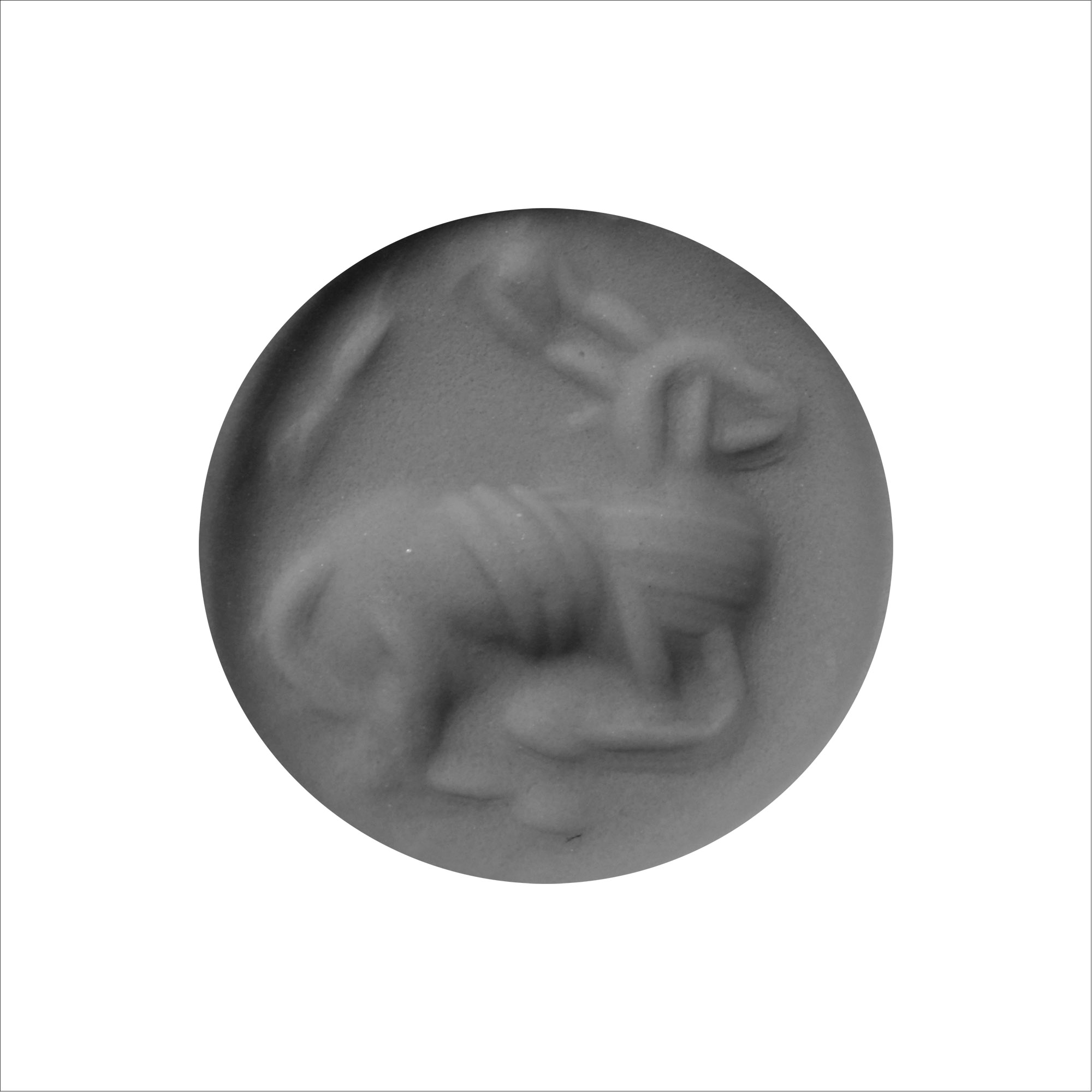 Sasanian Haematite Stamp Seal with Recumbent Antelope