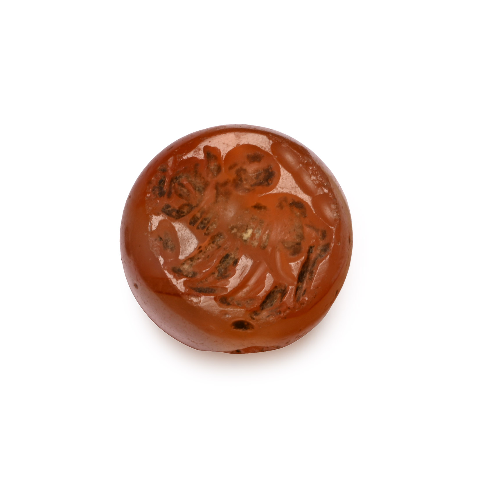 Sasanian Carnelian Stamp Seal with Zebu