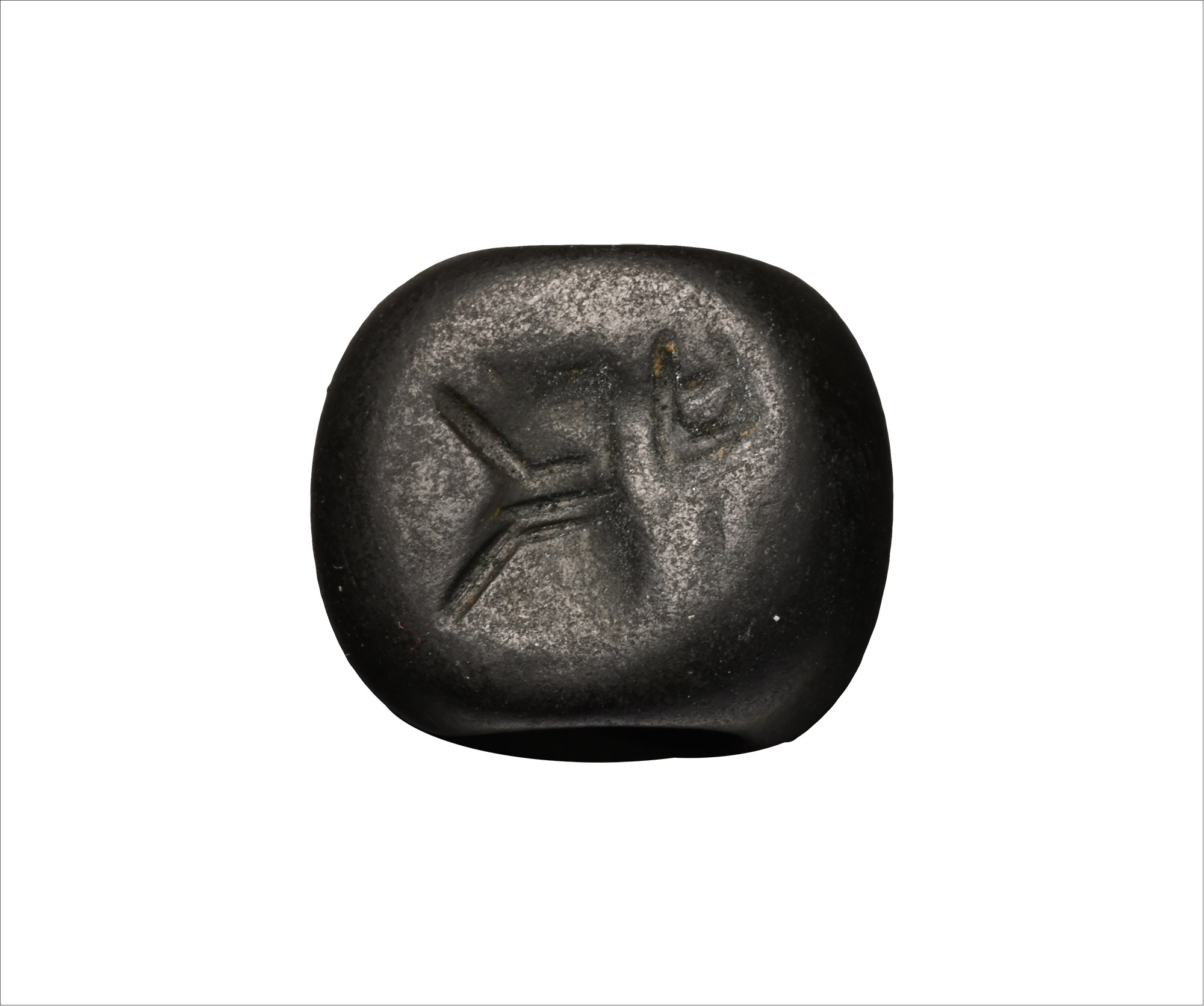 Sasanian Haematite Stamp Seal with Ibex