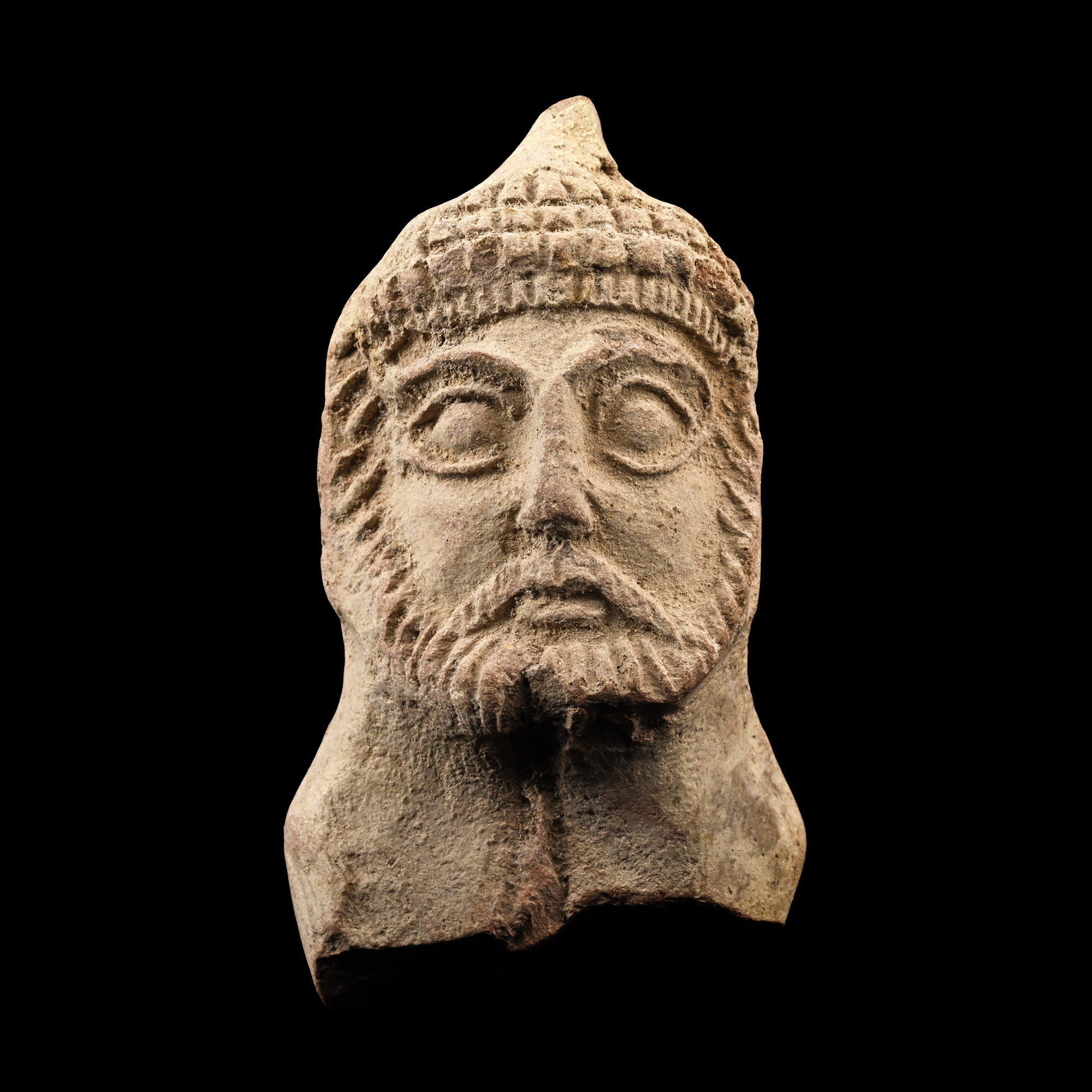 Parthian Terracotta Bust of a Warrior