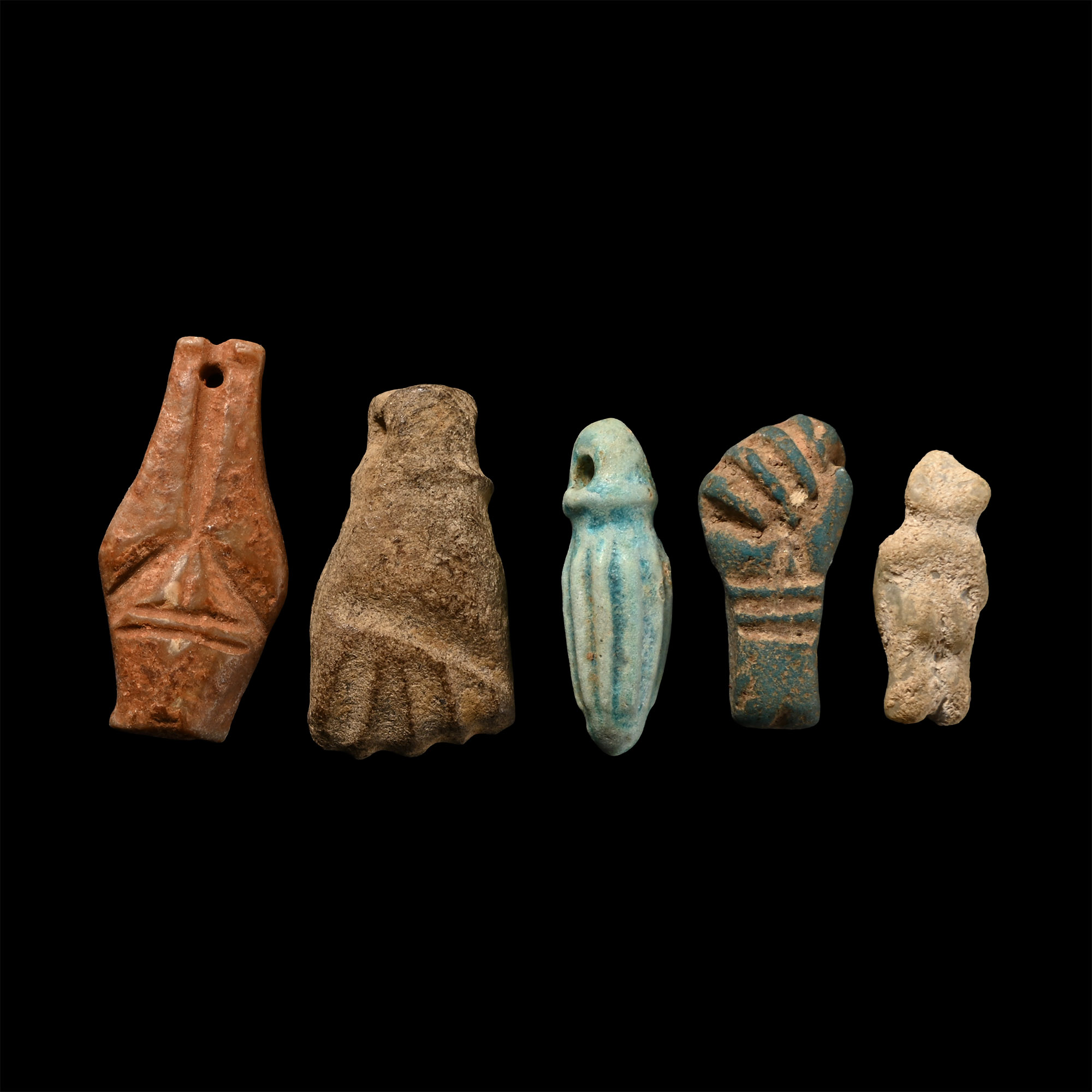 Romano-Egyptian Faience Amulet Group