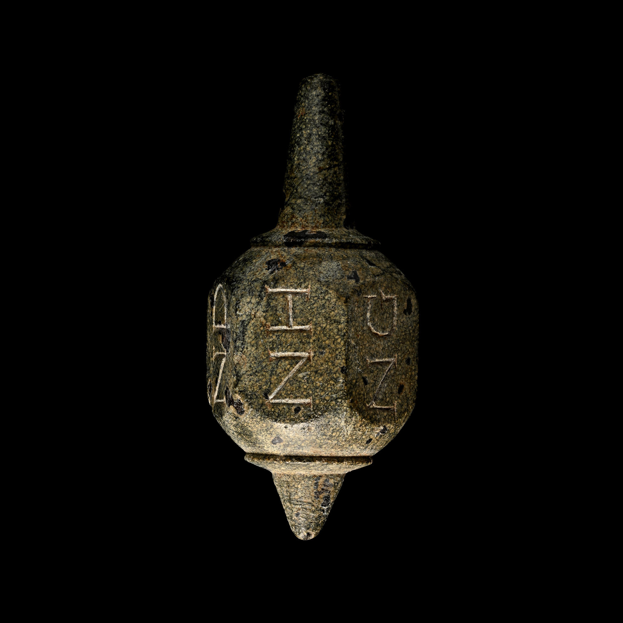 Roman Carved Stone Totum Spinning Gaming Die