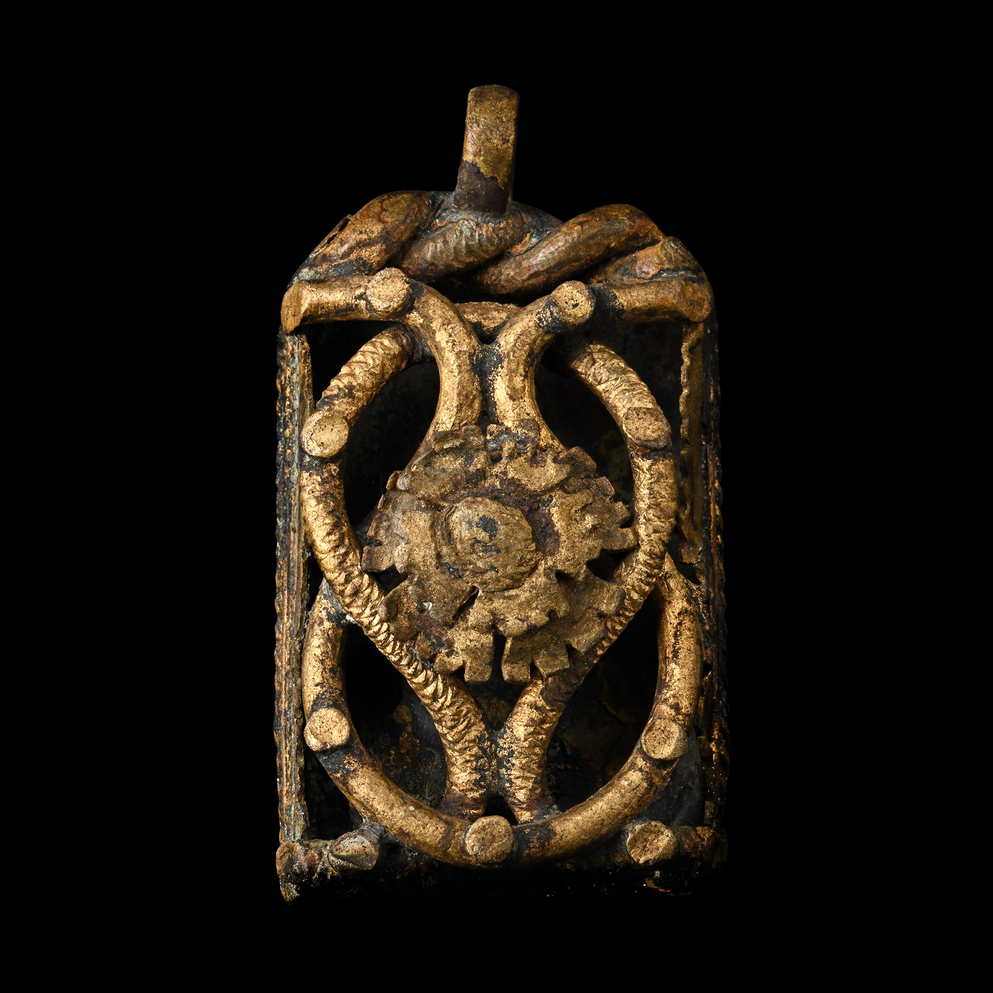 Large Renaissance Gilt Bronze Floral Belt Plate