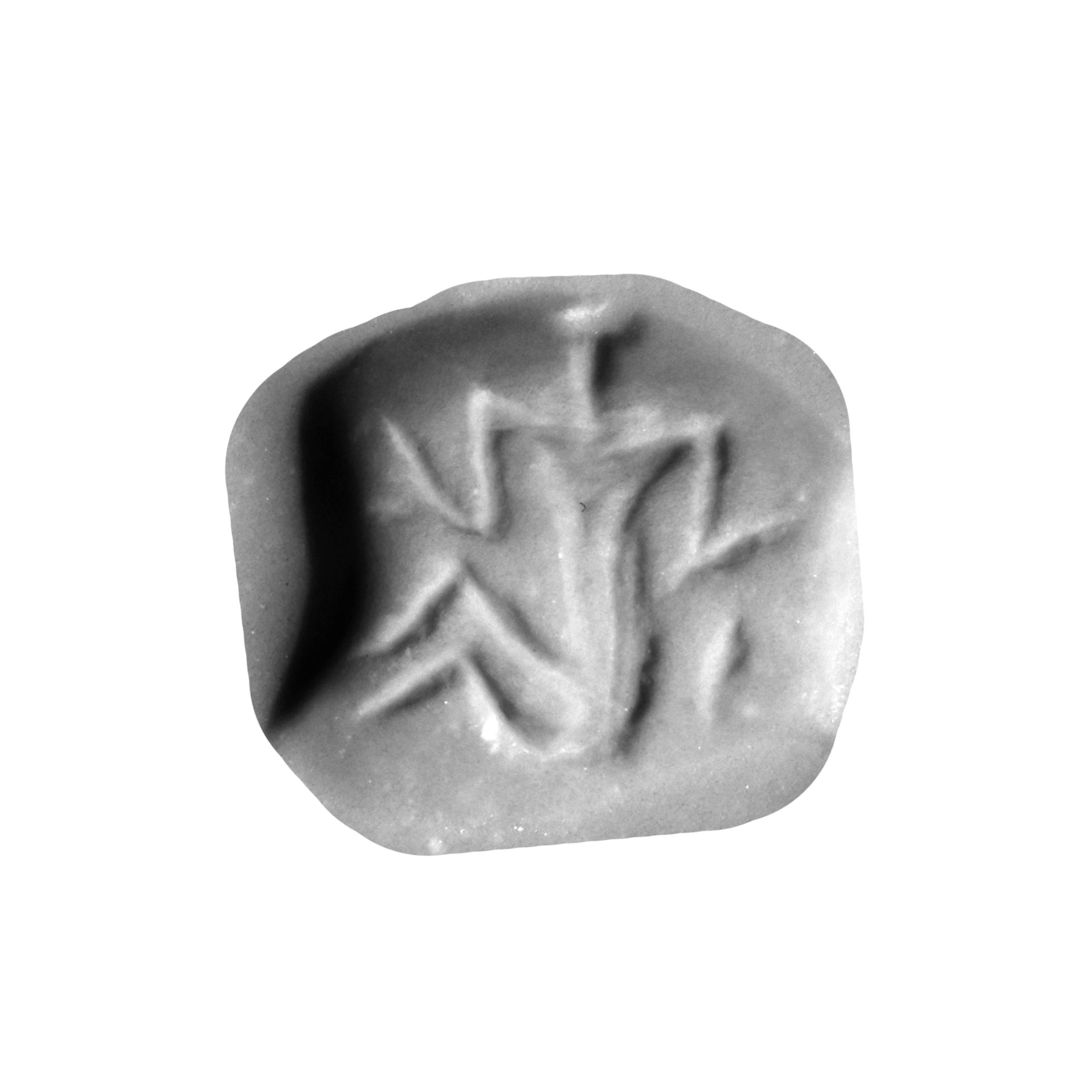 Post Minoan Bifacial Green Stone Stamp Seal with Segmented Snake