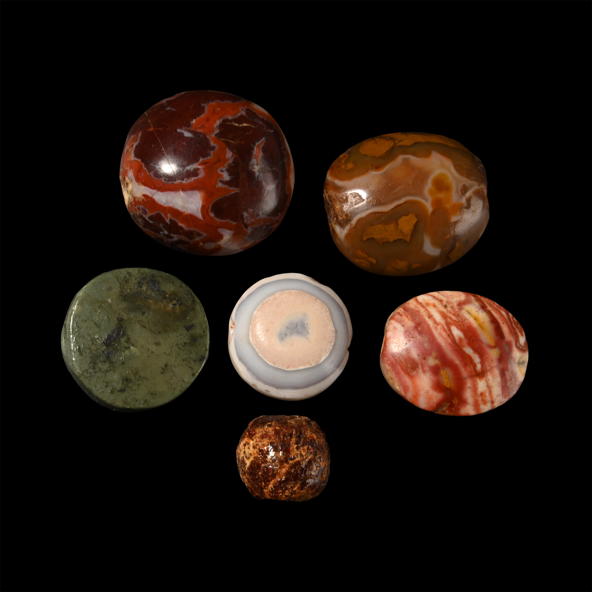 Western Asiatic Plain Gemstone and Amber Bead Group