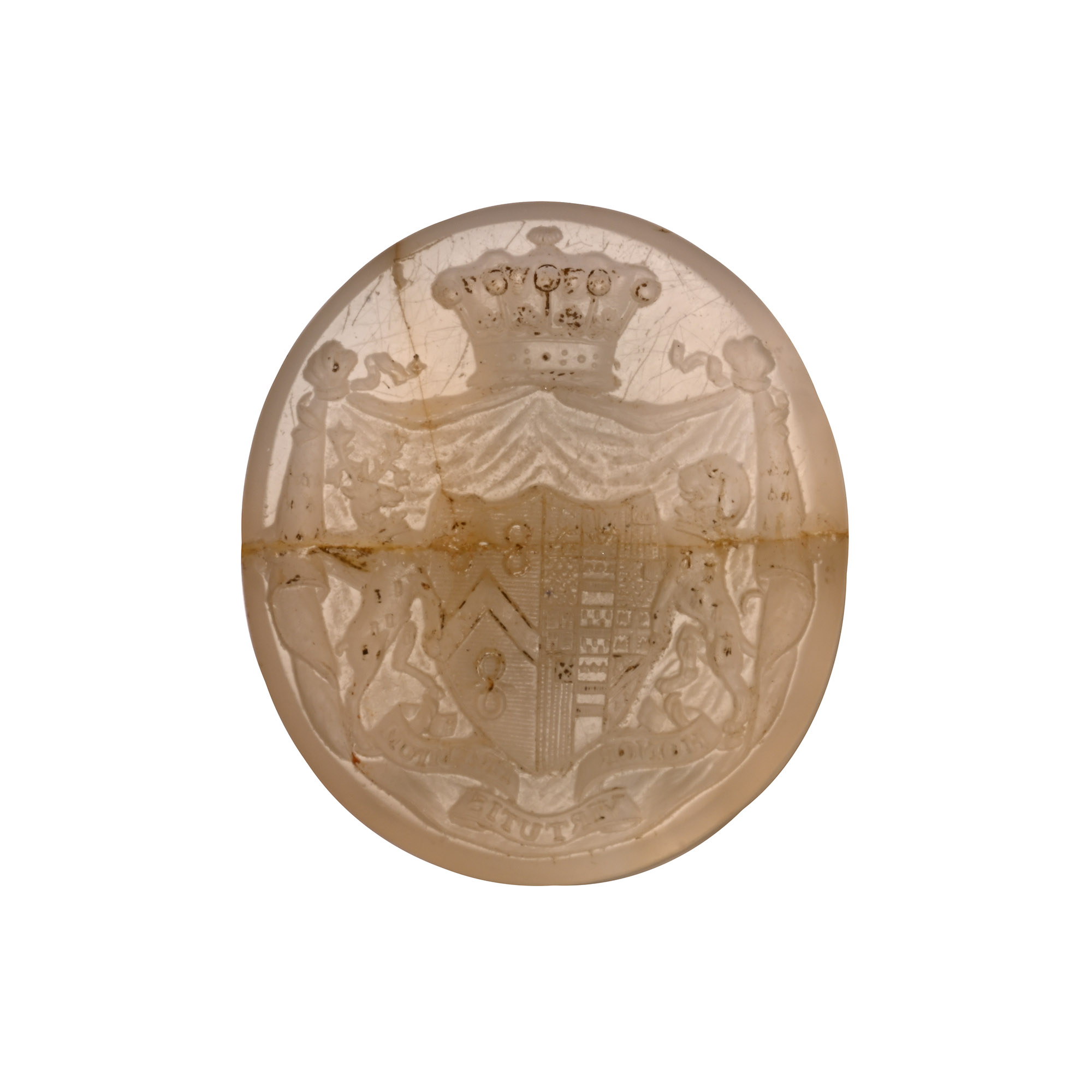 Neo-Classical Heraldic Bifacial Chalcedony Gemstone