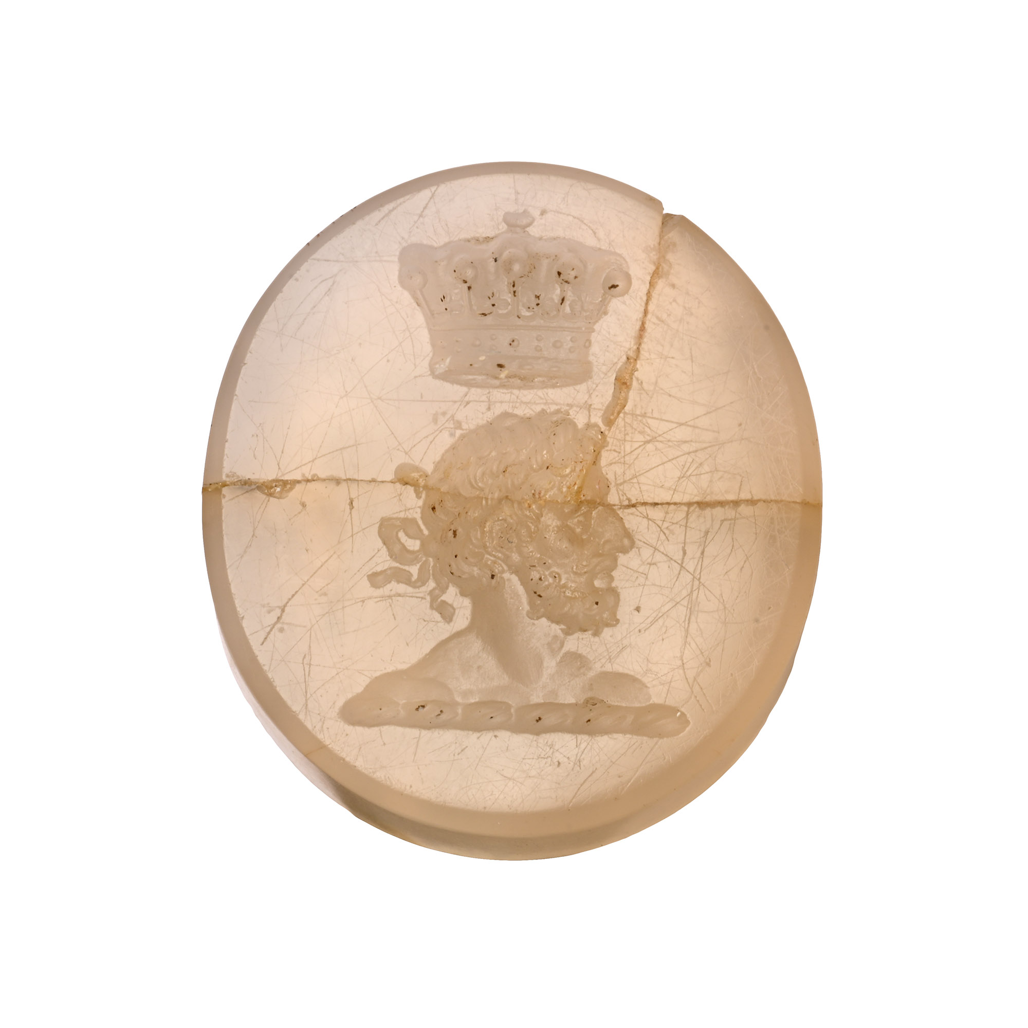 Neo-Classical Heraldic Bifacial Chalcedony Gemstone
