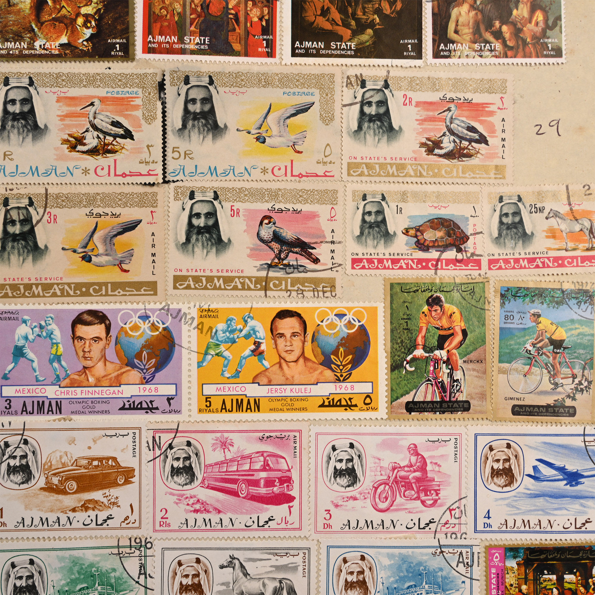 Collection of World Stamps in Four Albums