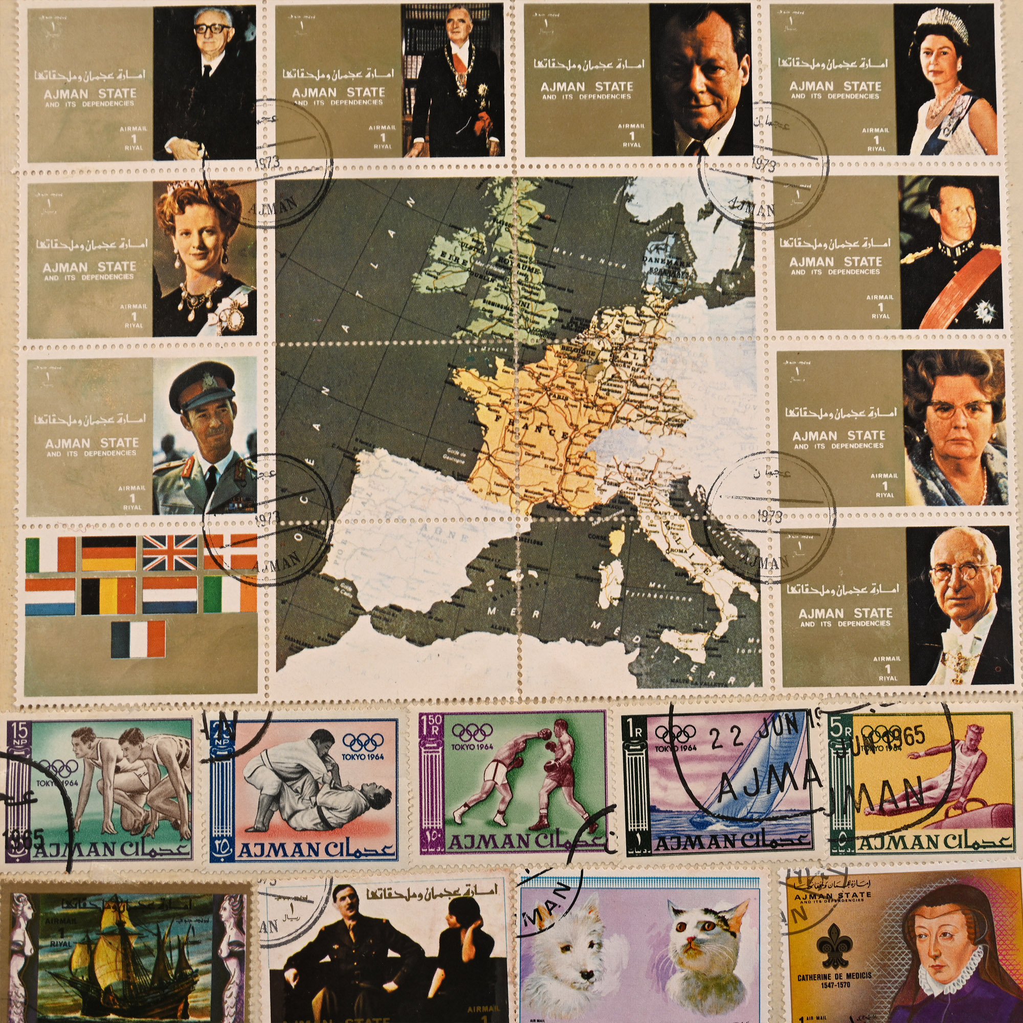 Collection of World Stamps in Four Albums