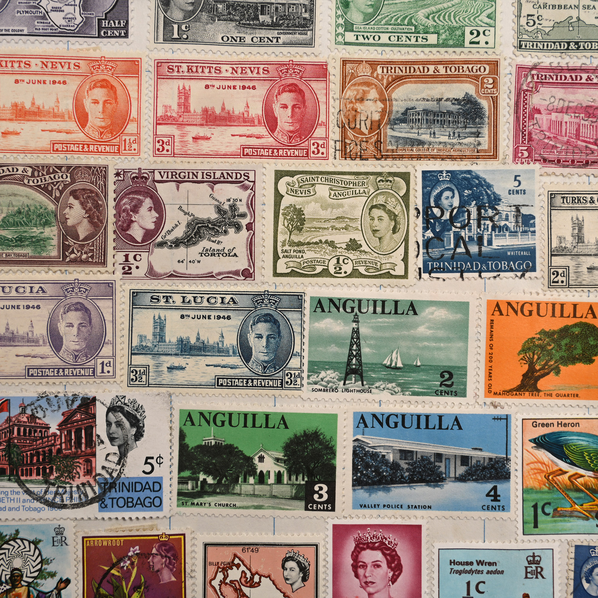 Collection of World Stamps in Four Albums