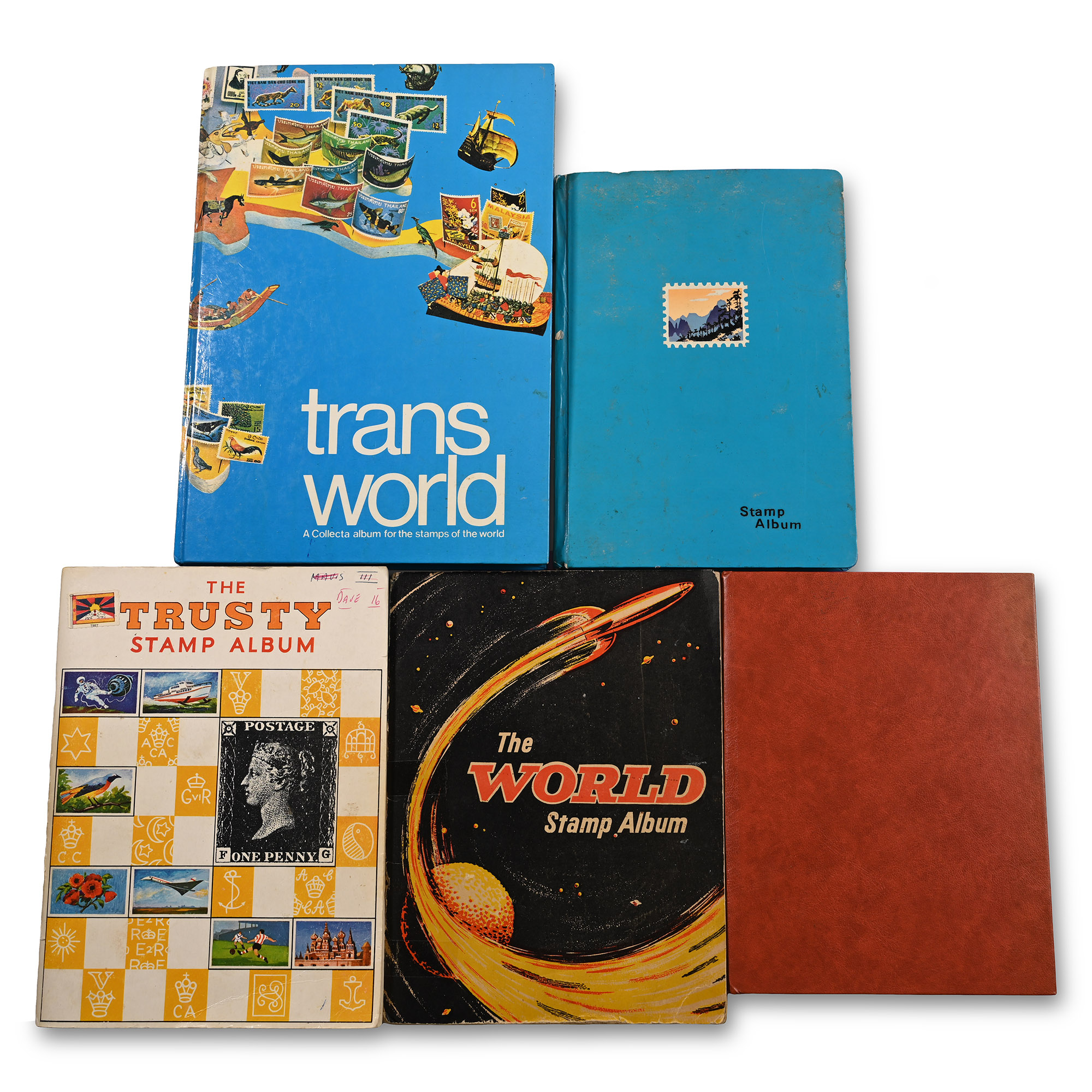 Collection of World Stamps in Five Albums