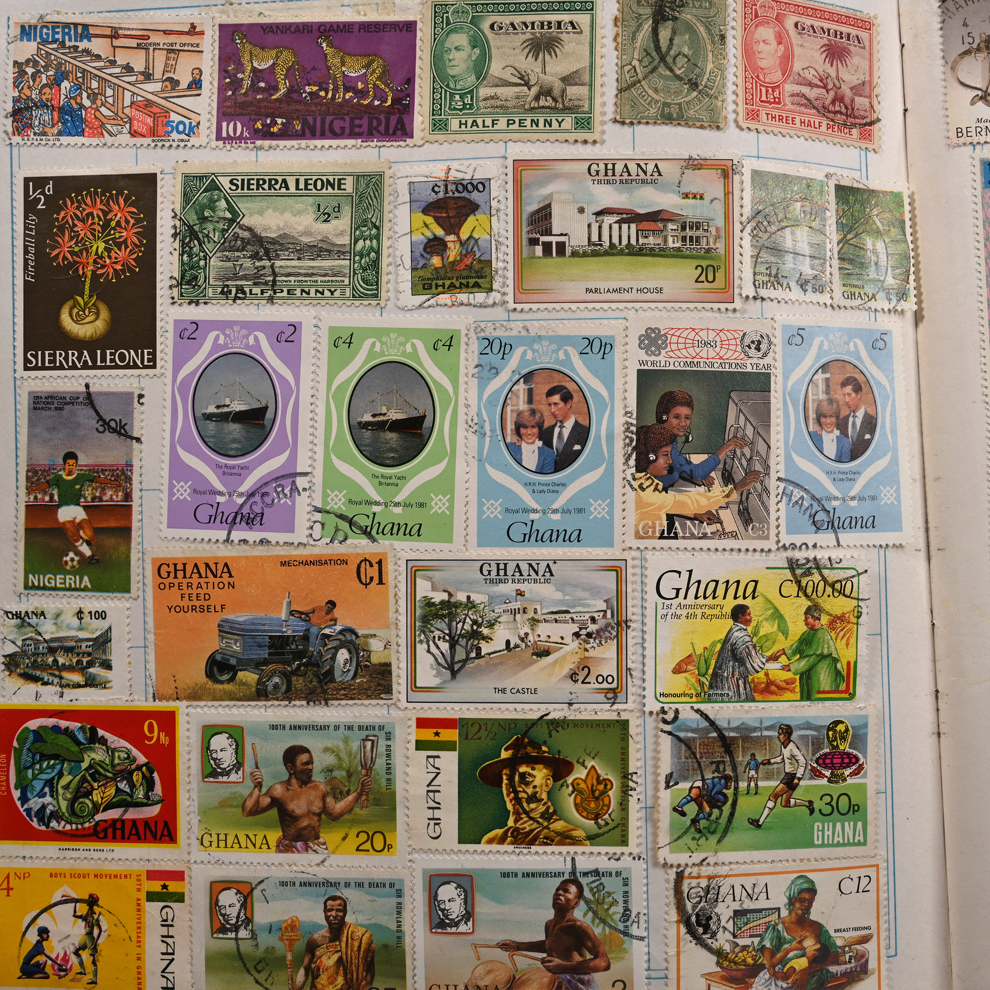 Collection of World Stamps in Five Albums