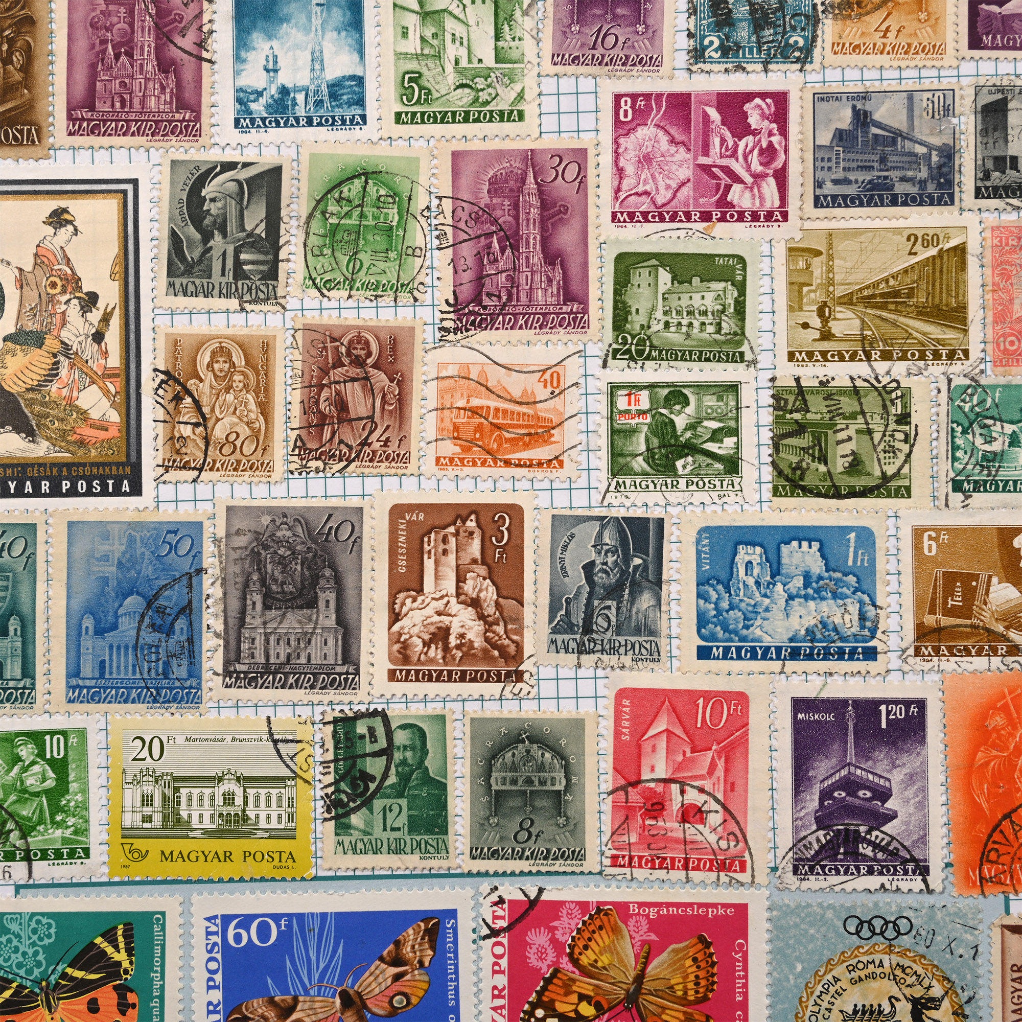 Collection of World Stamps in Five Albums