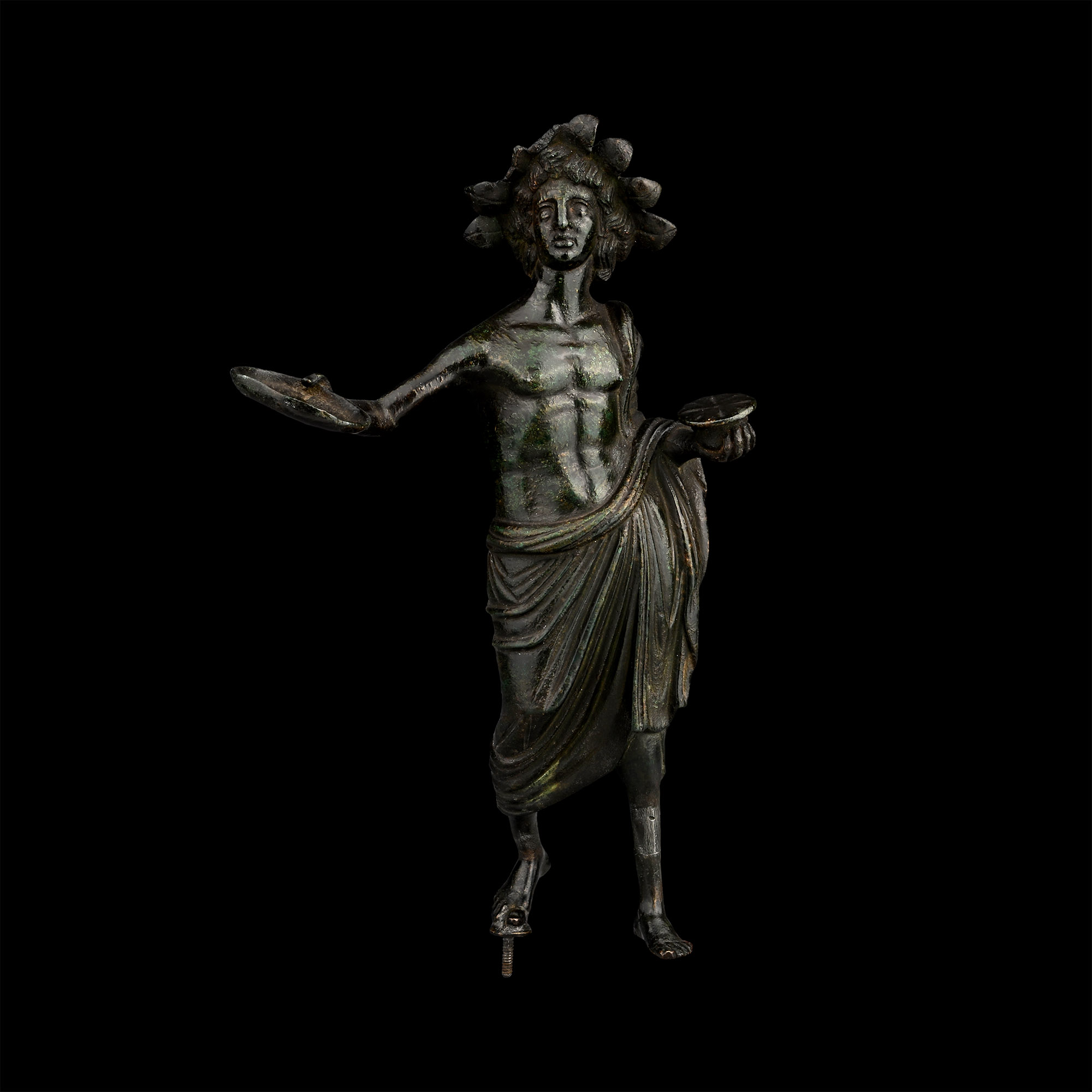Large Etruscan Statue of a Priest with Patera