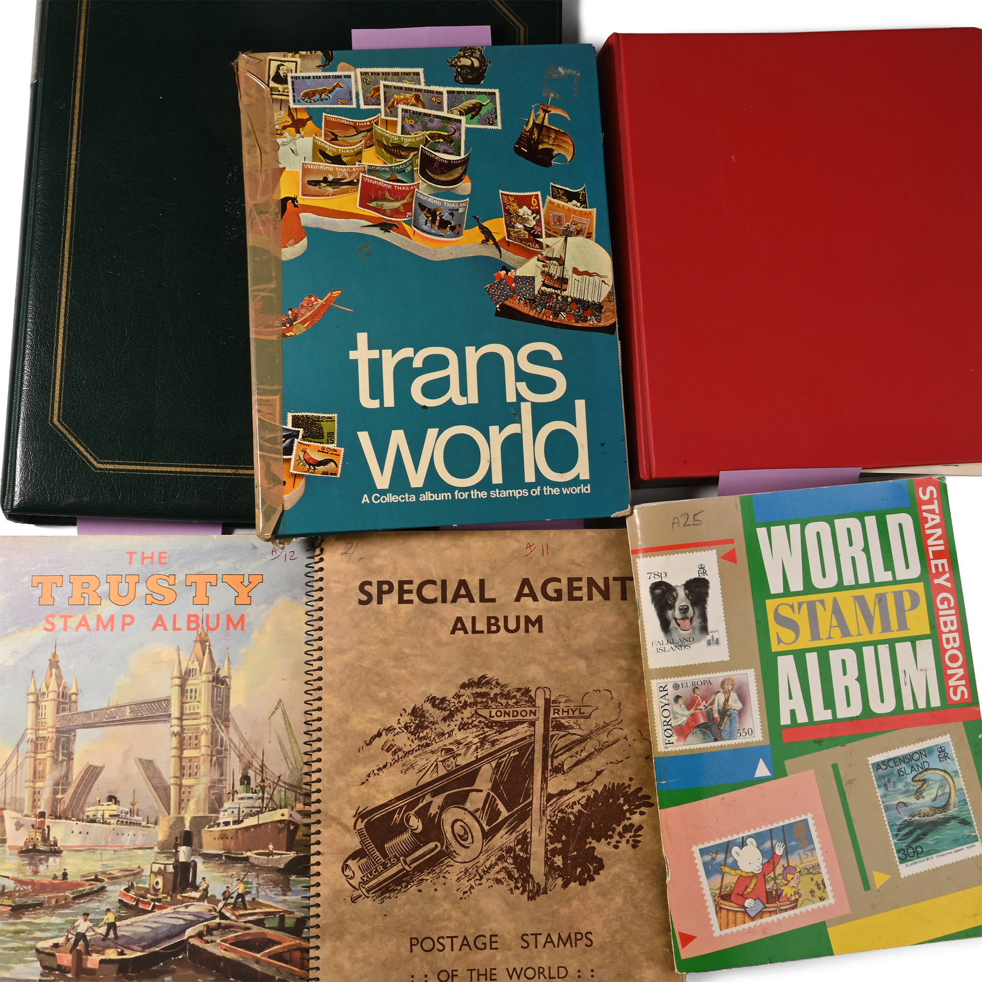 Collection of World Stamps in Six Albums
