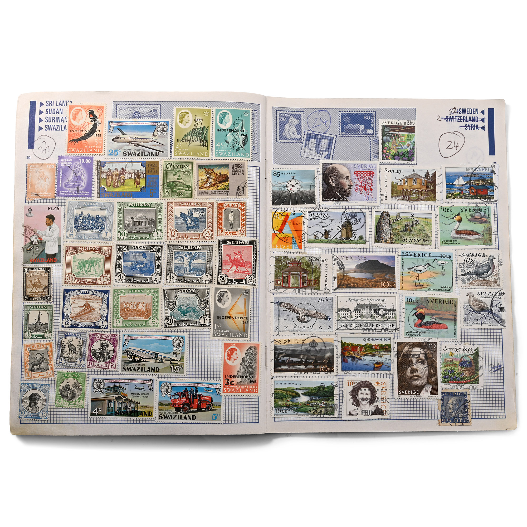 Collection of World Stamps in Six Albums