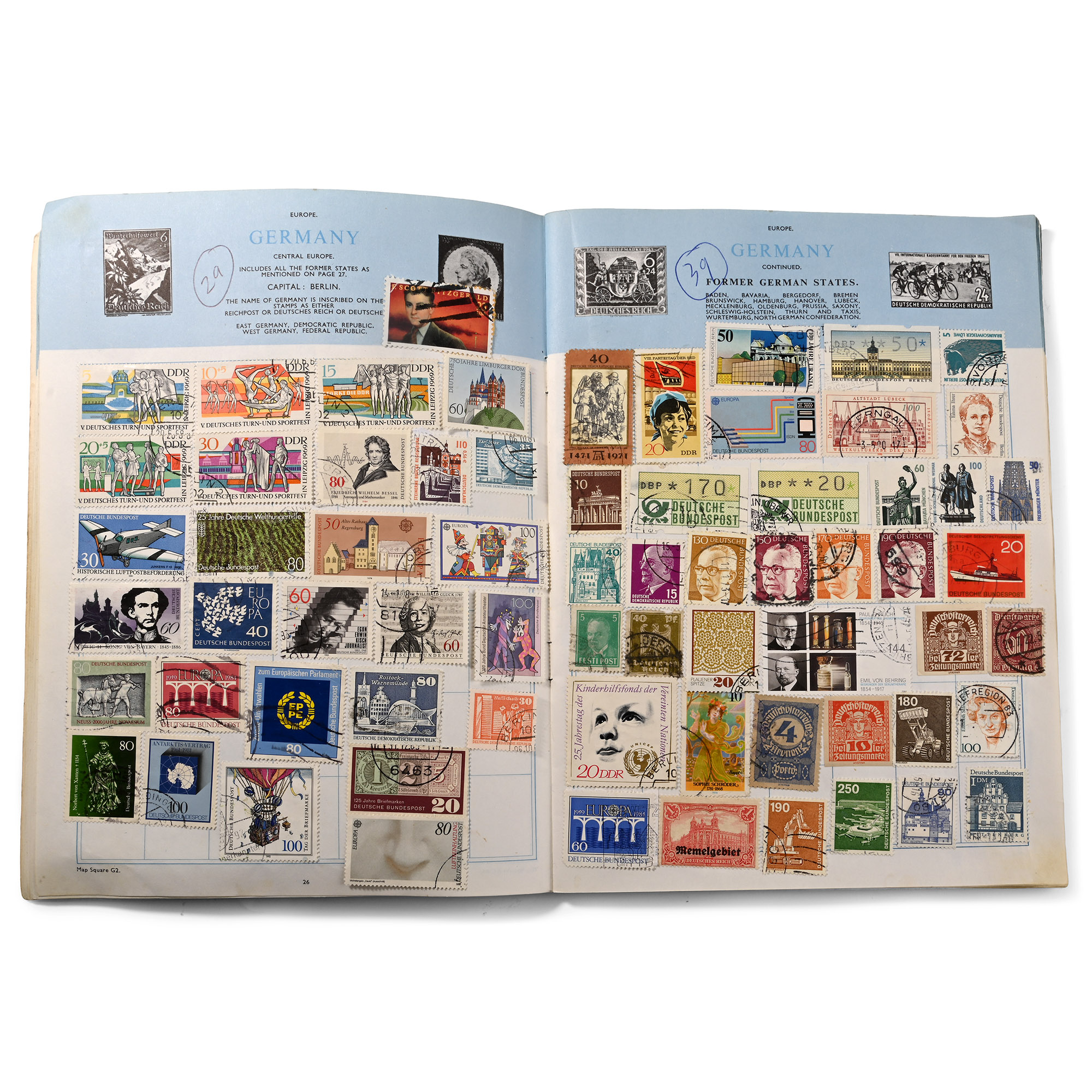 Collection of World Stamps in Six Albums