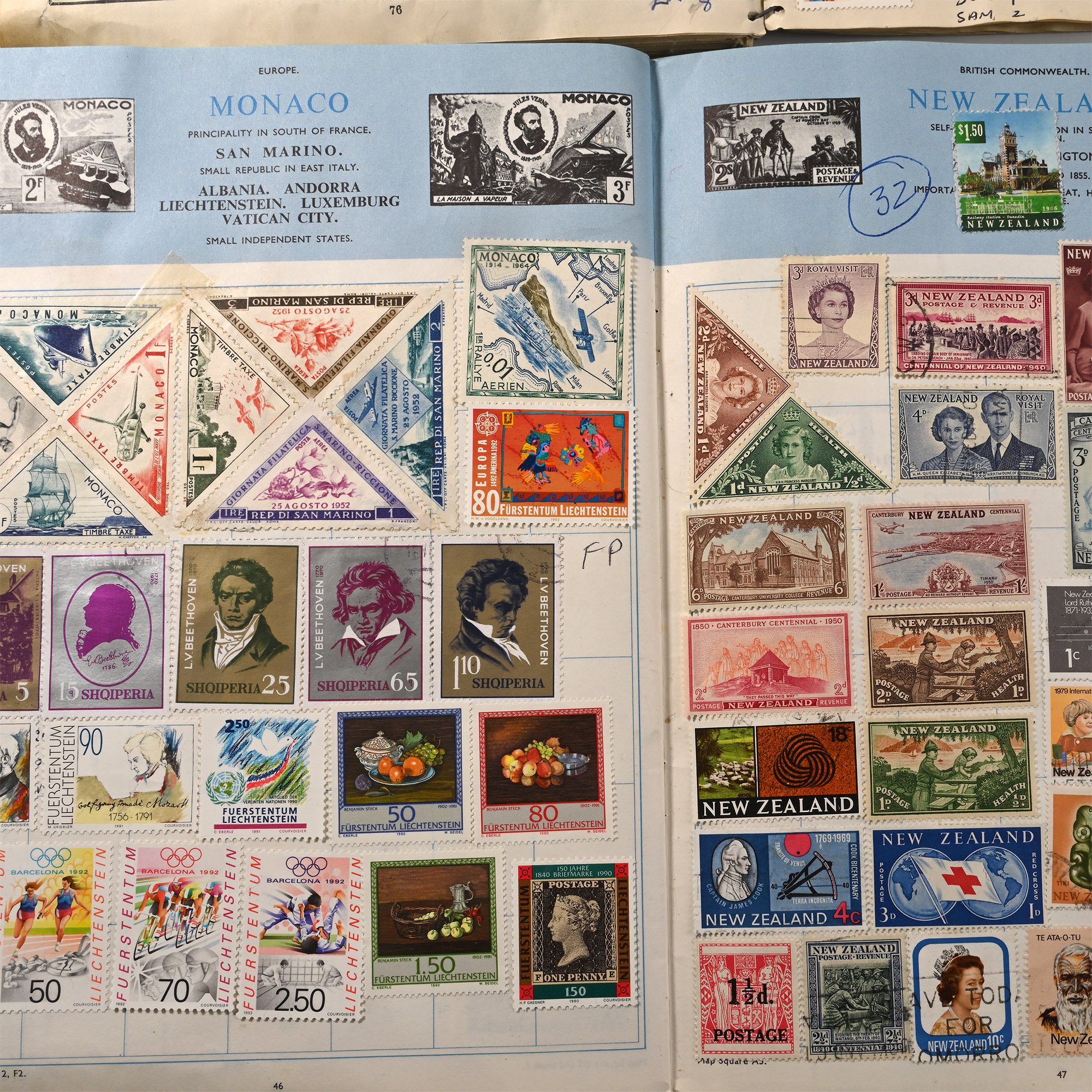 Collection of World Stamps in Six Albums
