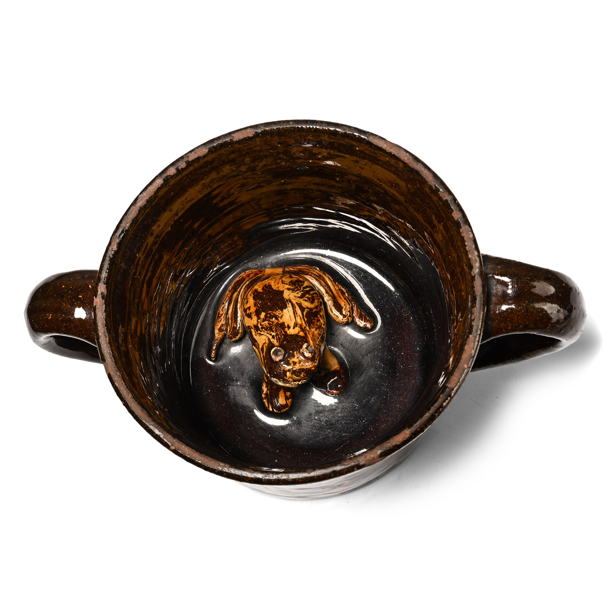Slipware Frog 'Loving Cup' Named Tom Frozon and Dated