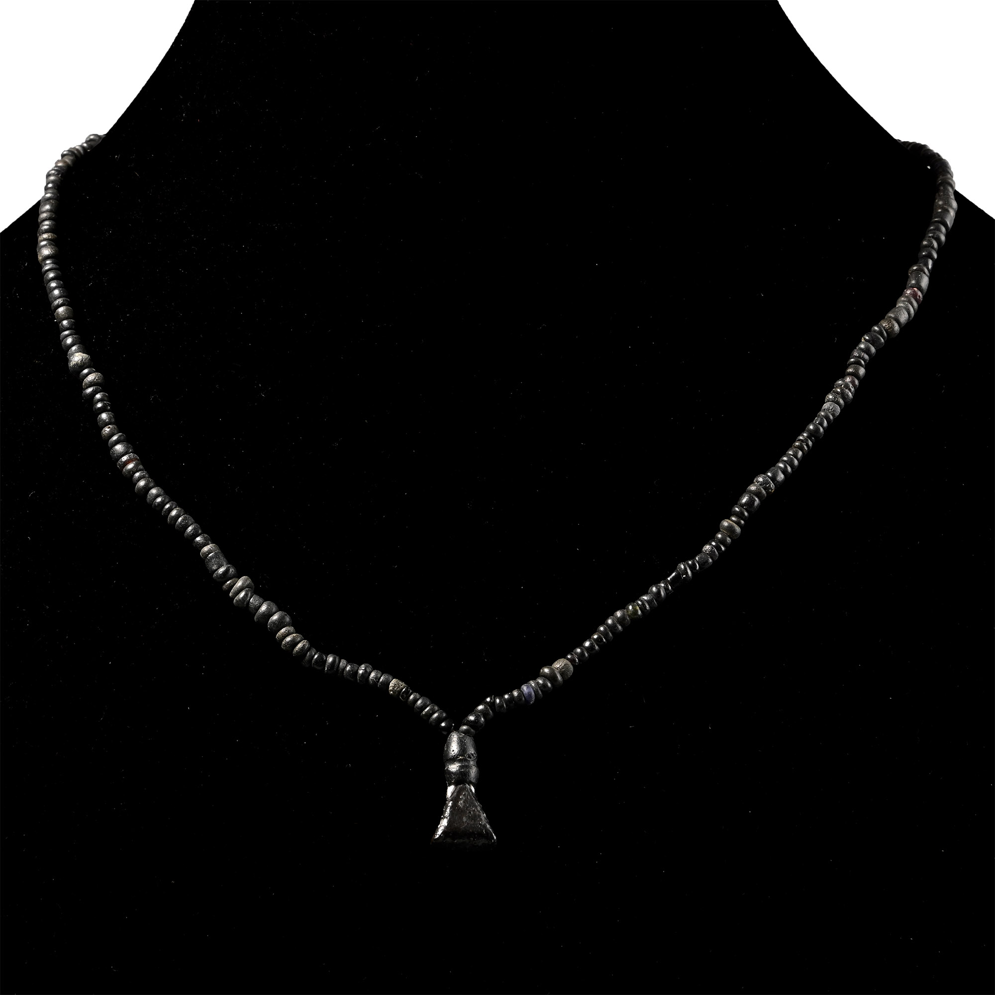 Roman Black Glass and Other Bead Necklace String