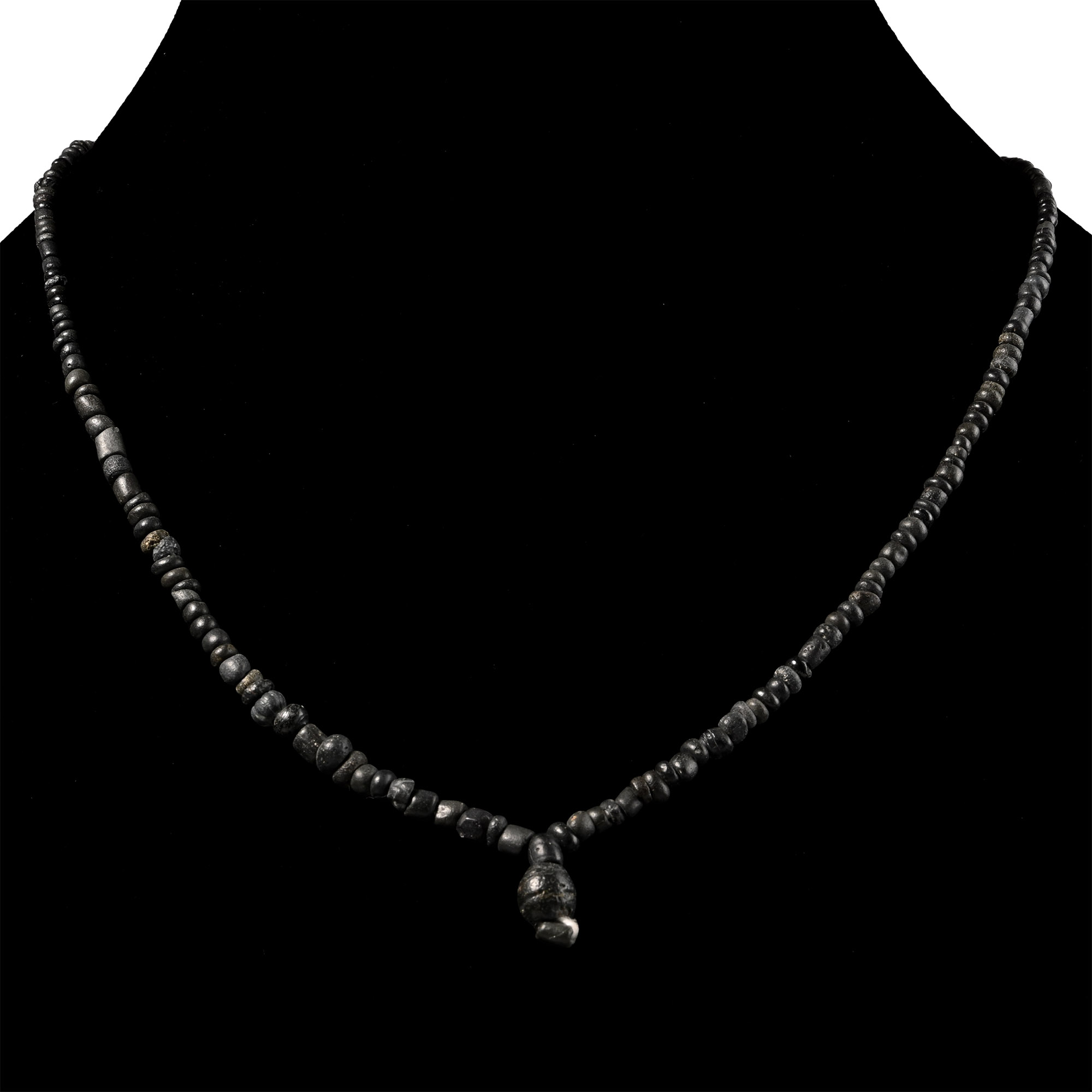 Roman Black Glass Bead Necklace String