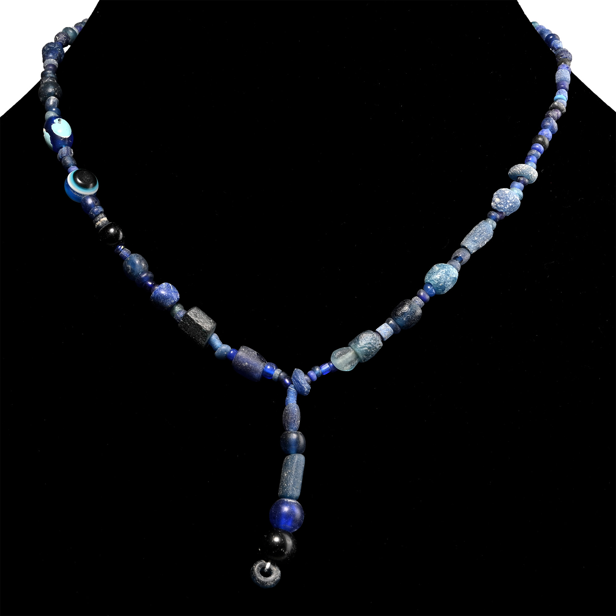 Roman Blue Glass and Other Bead Necklace String