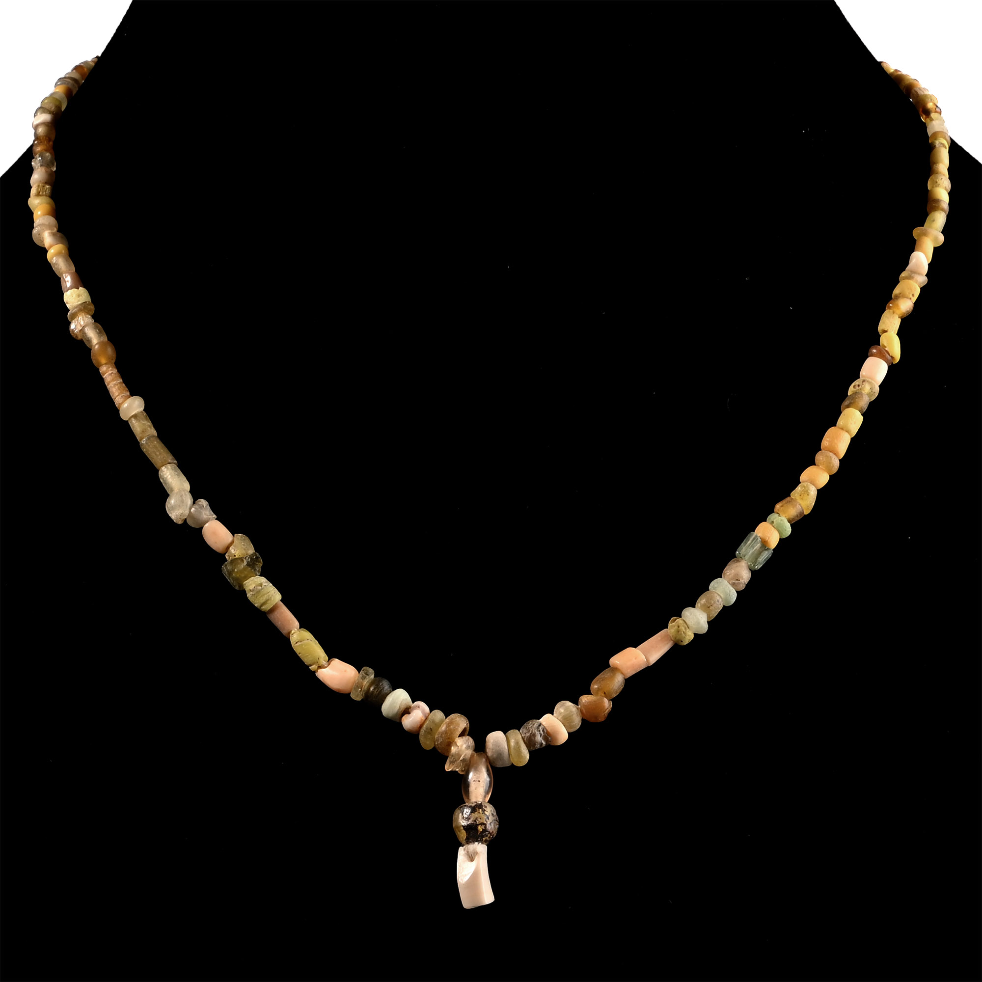 Roman Yellow Glass and Other Bead Necklace String