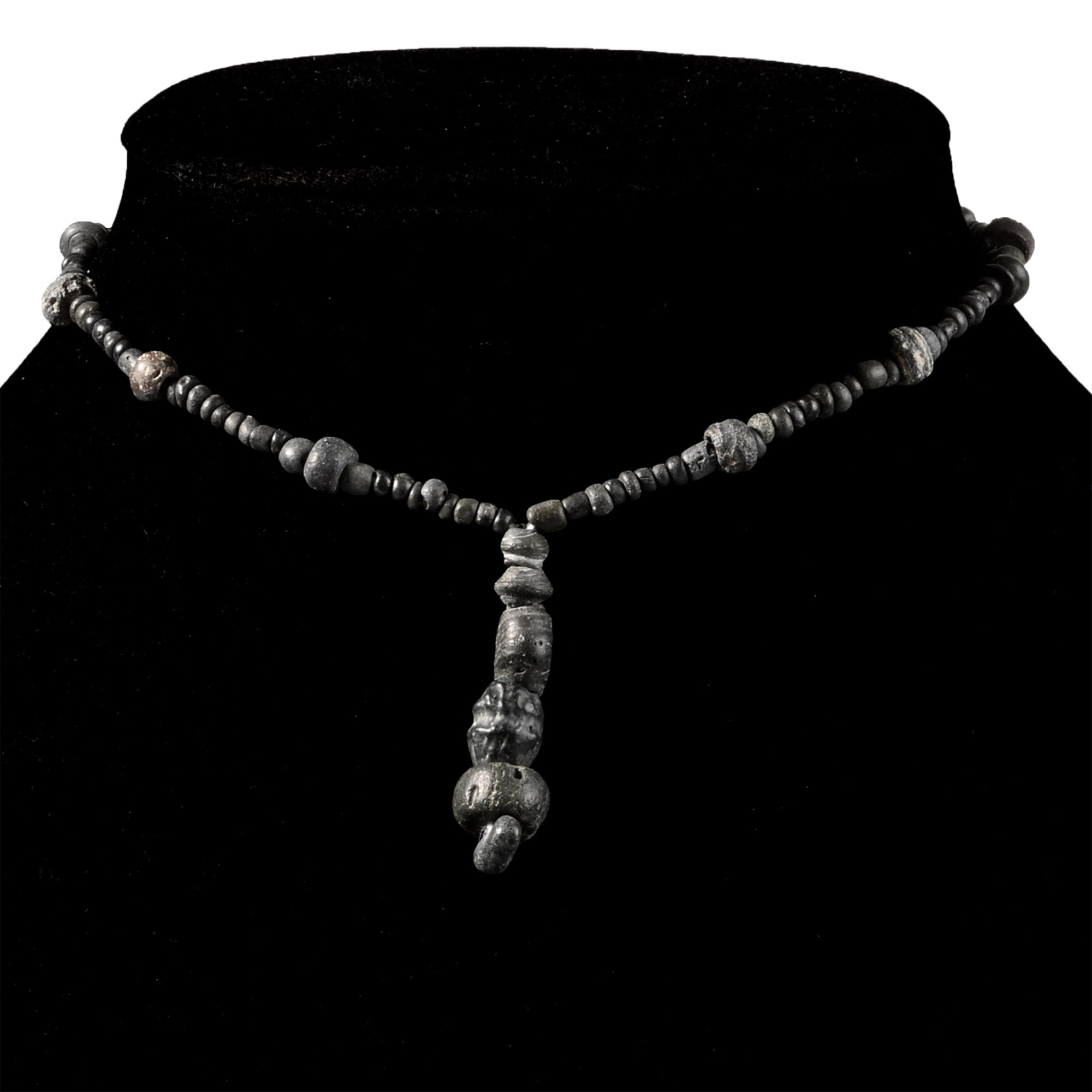 Roman Black Glass and Other Bead Necklace String