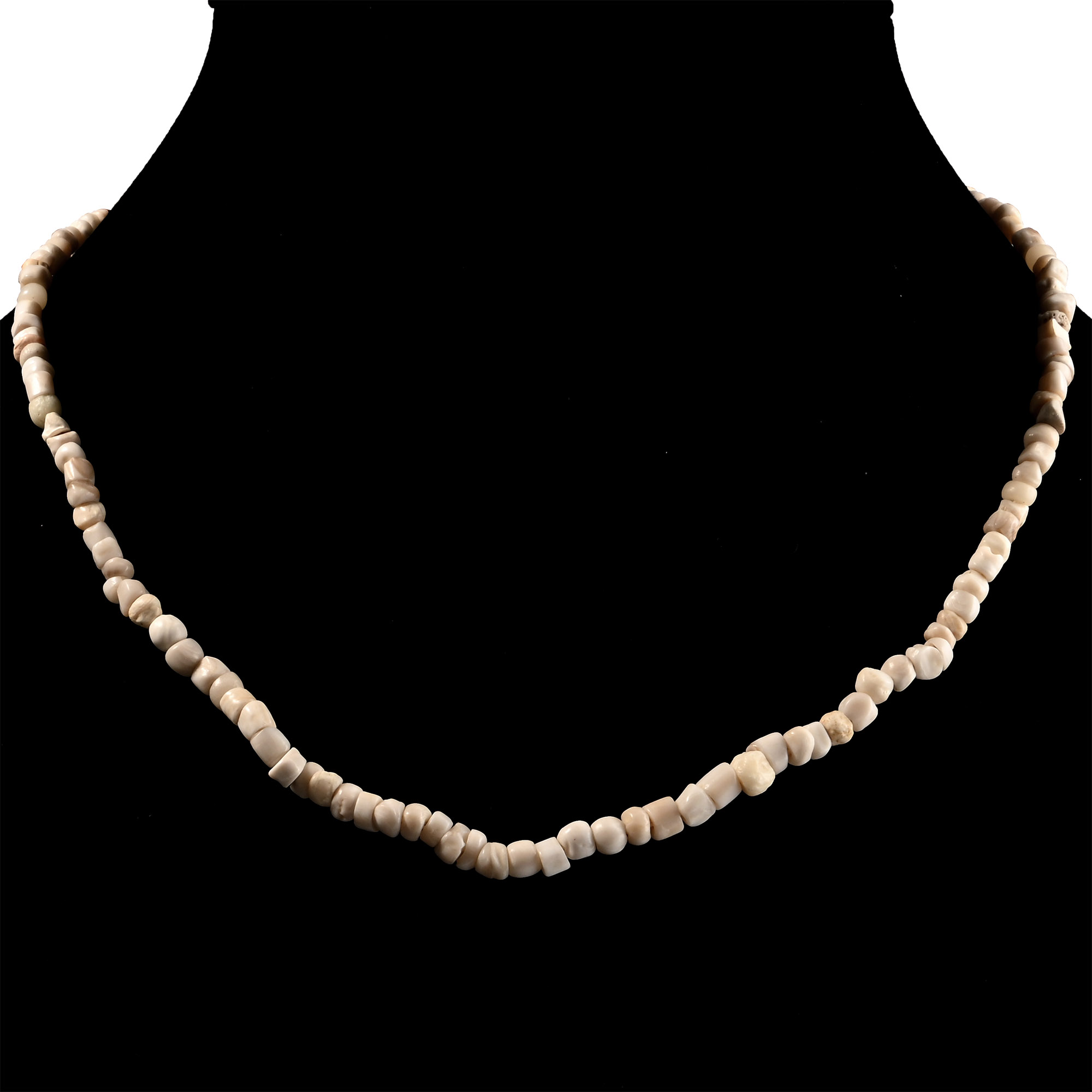 Western Asiatic Cream Stone Bead Necklace String