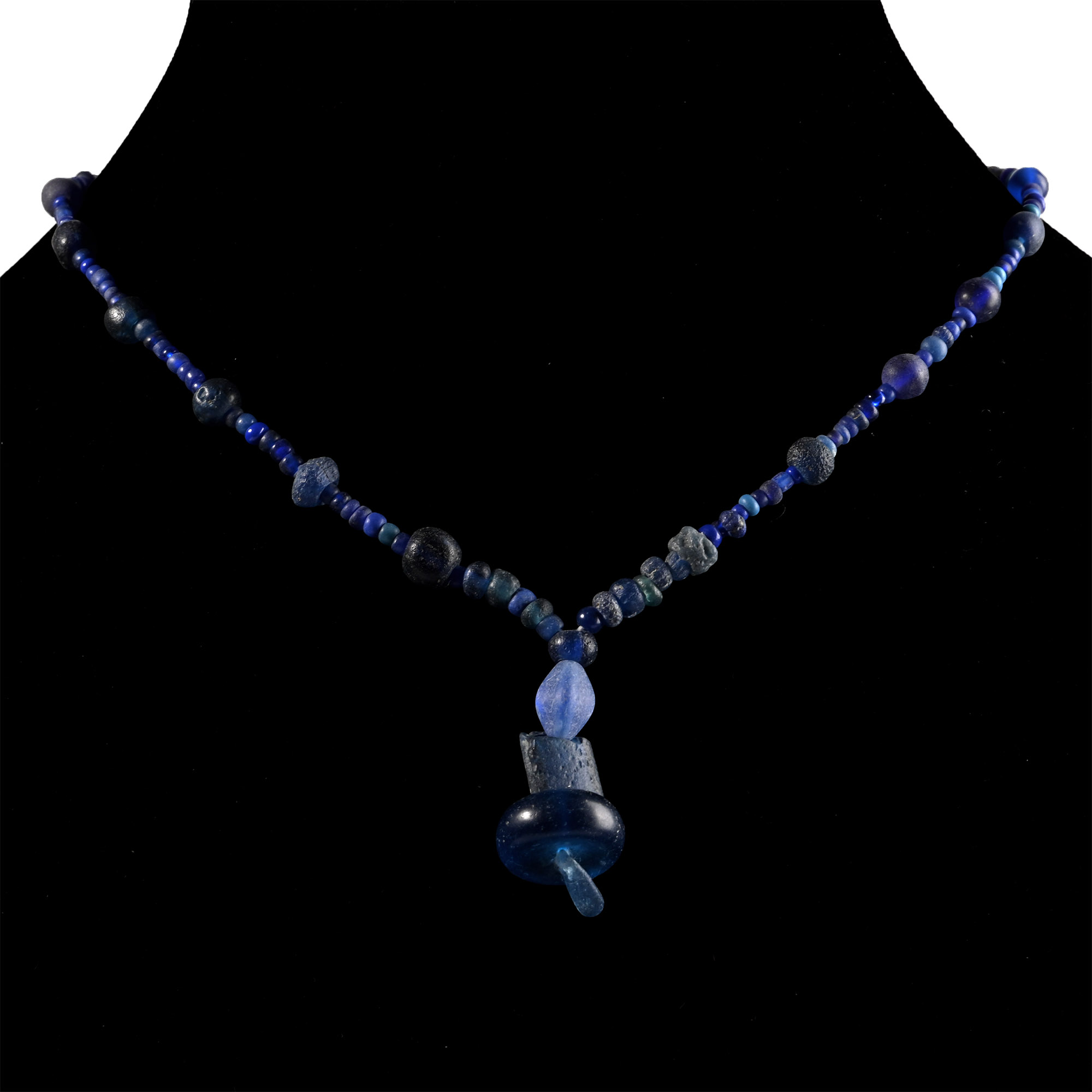 Roman Blue Glass and Other Bead Necklace String