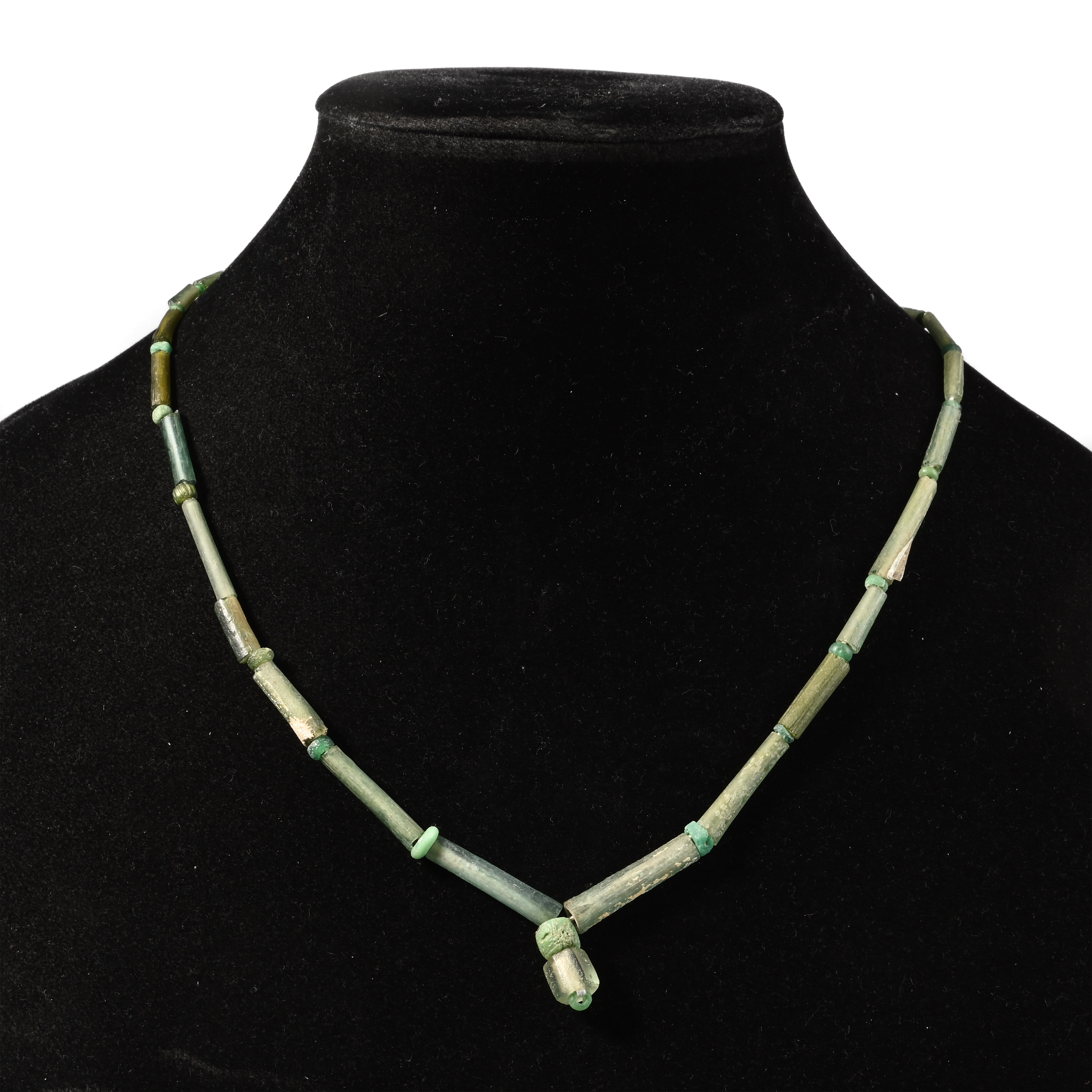 Roman Green Glass Bead Necklace String