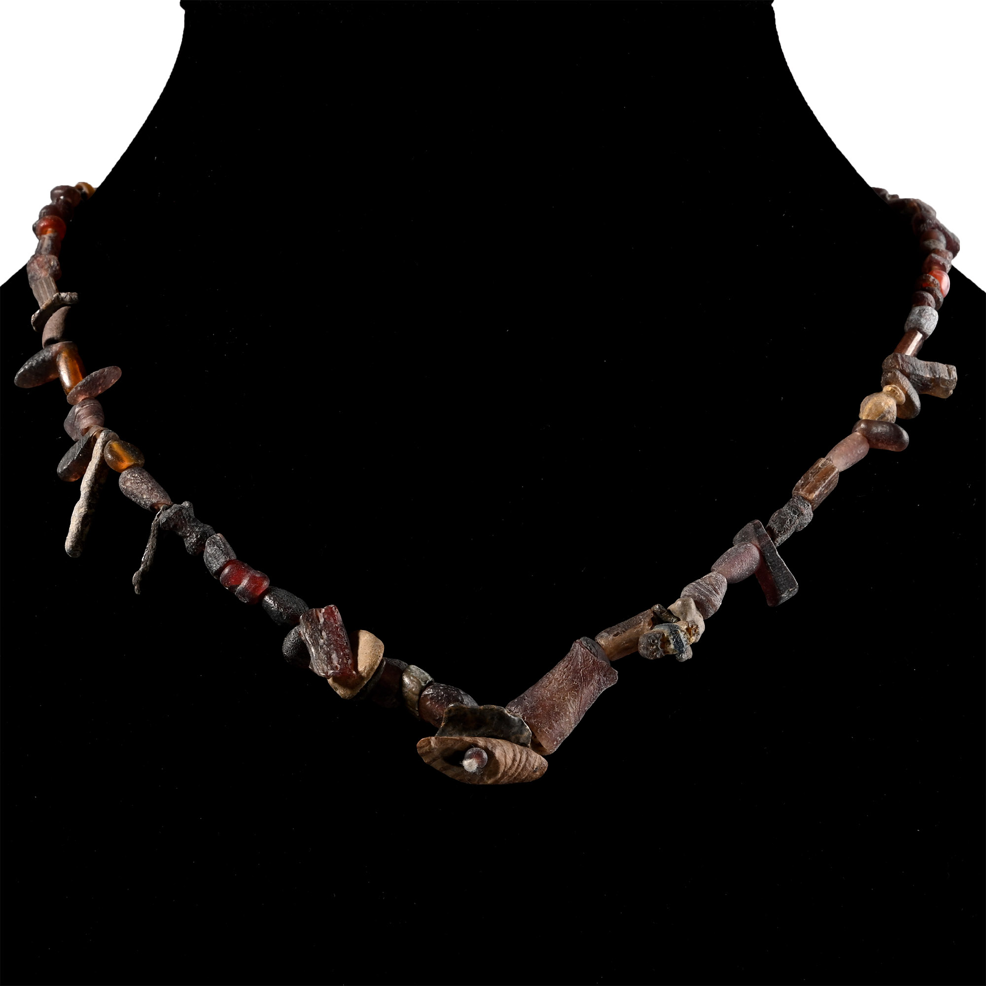 Roman Aubergine Glass Bead Necklace String