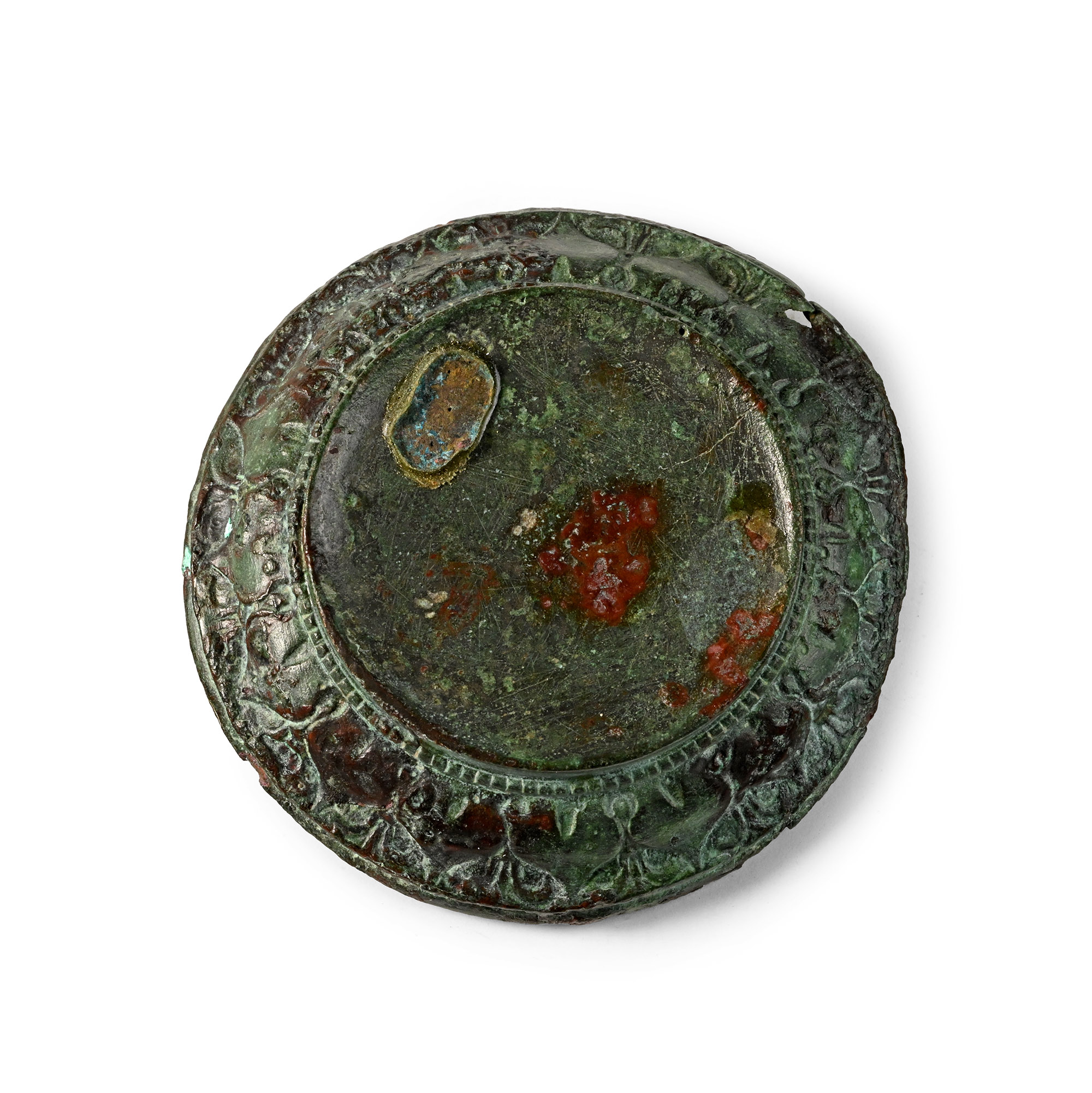 Roman Bronze Decorated Statuette Base