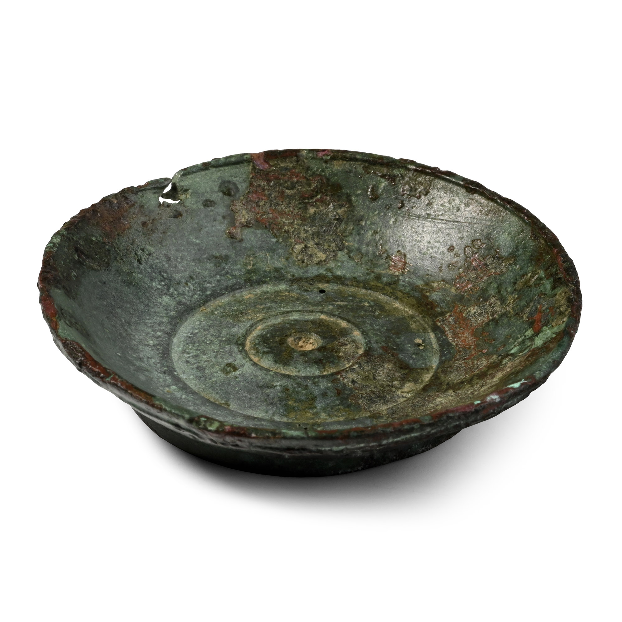 Roman Bronze Decorated Statuette Base