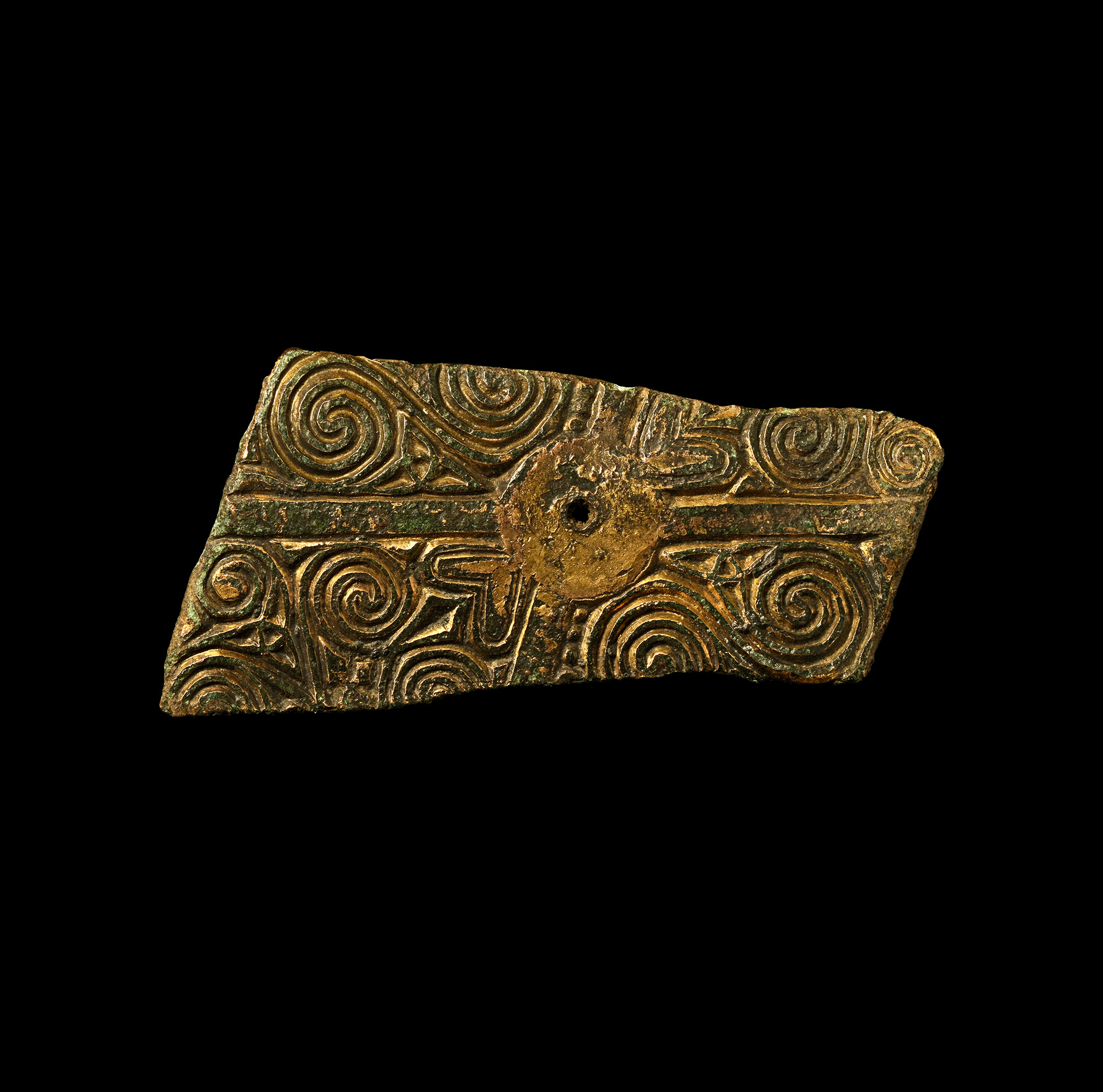 Anglo-Saxon Gilt Bronze Reliquary Box Mount Fragment
