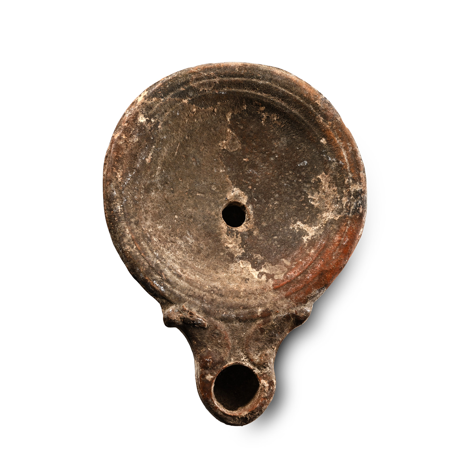 Roman Voluted Terracotta Oil Lamp