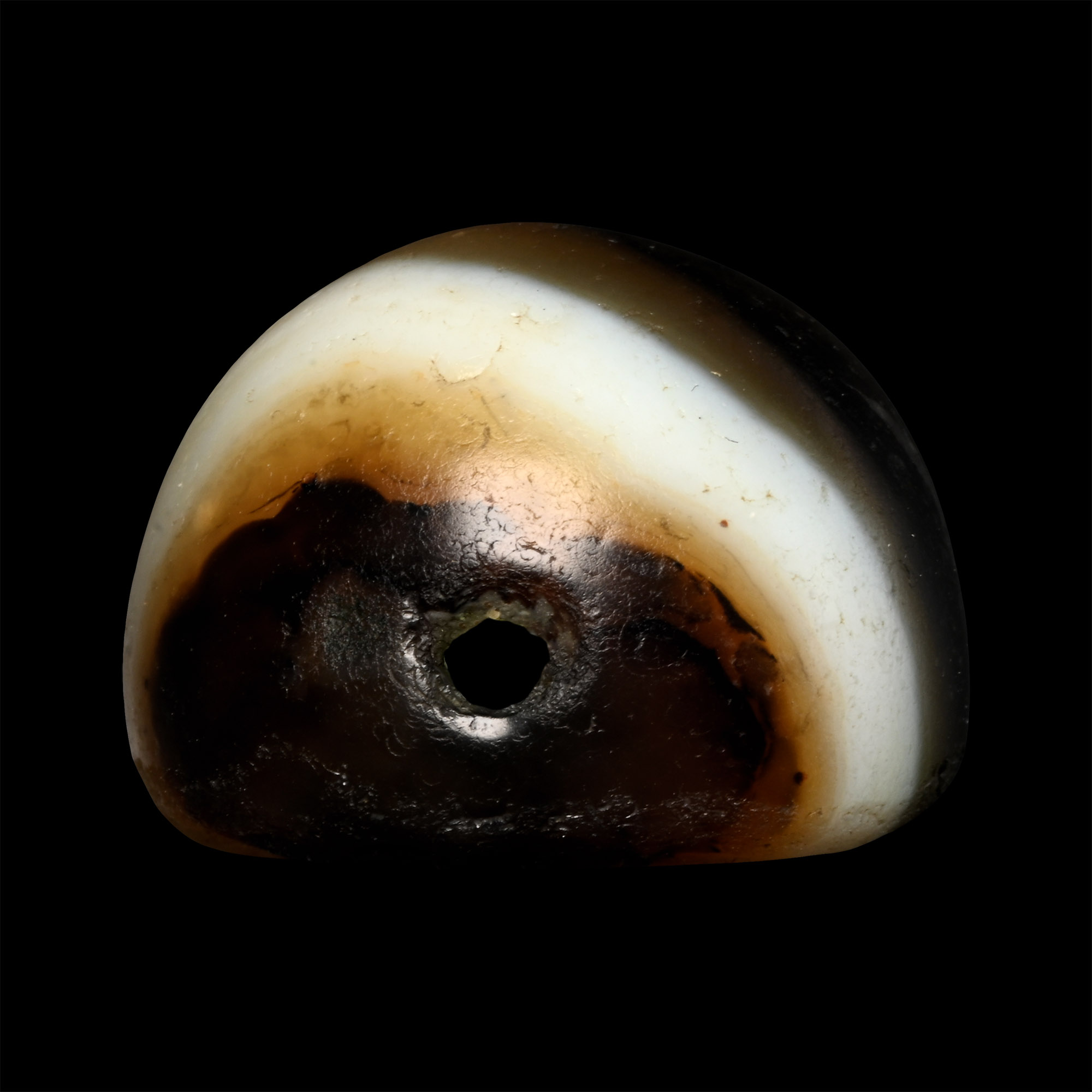 Sasanian Banded Agate Stamp Seal with a Dromedary Camel and Inscription