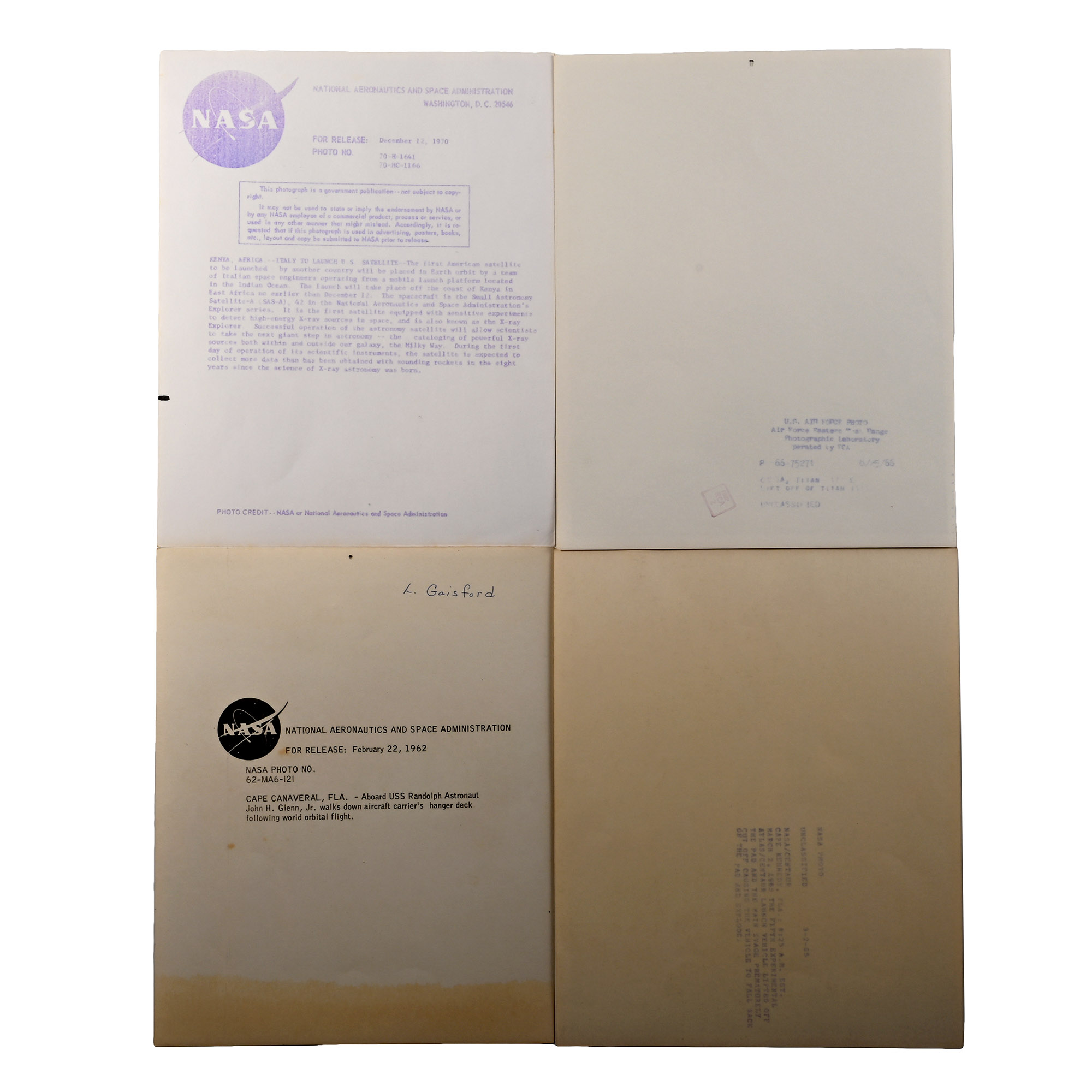 Original NASA Press Photograph Group