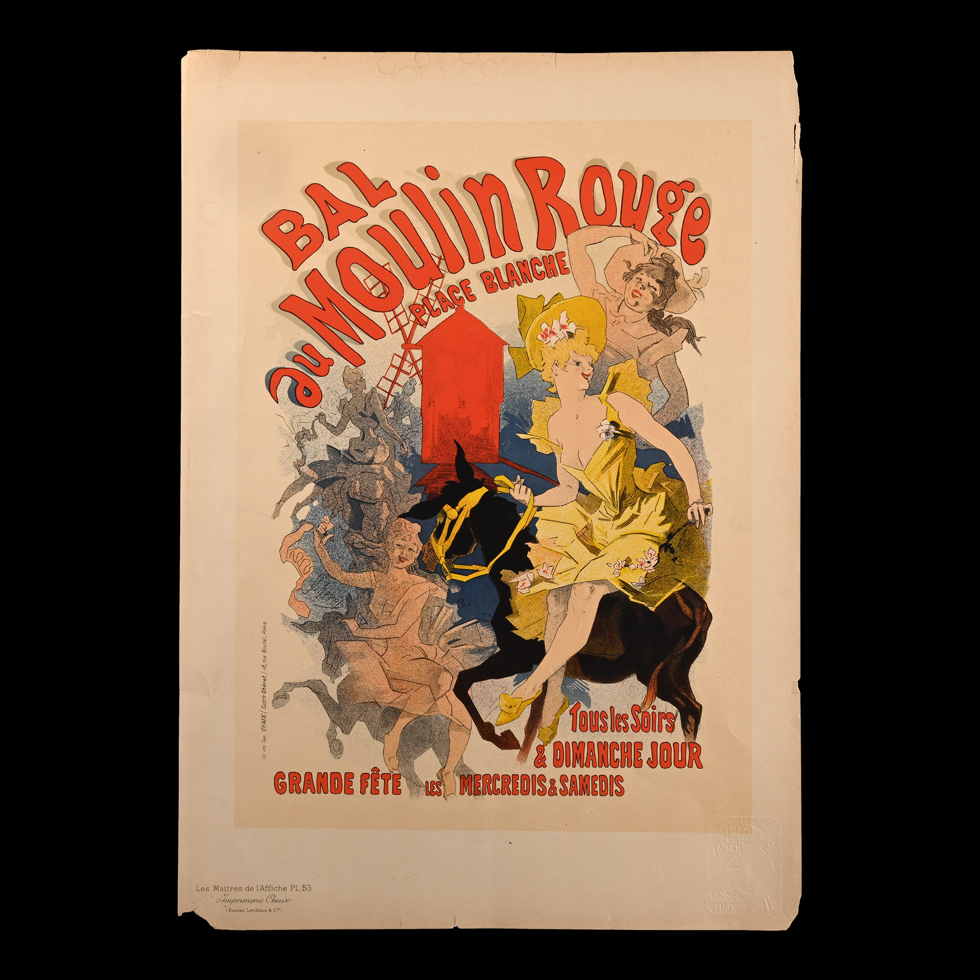 Original Moulin Rouge Poster - Les Maitres de l'Affiche, Plate 53 by Jules Cheret of Paris