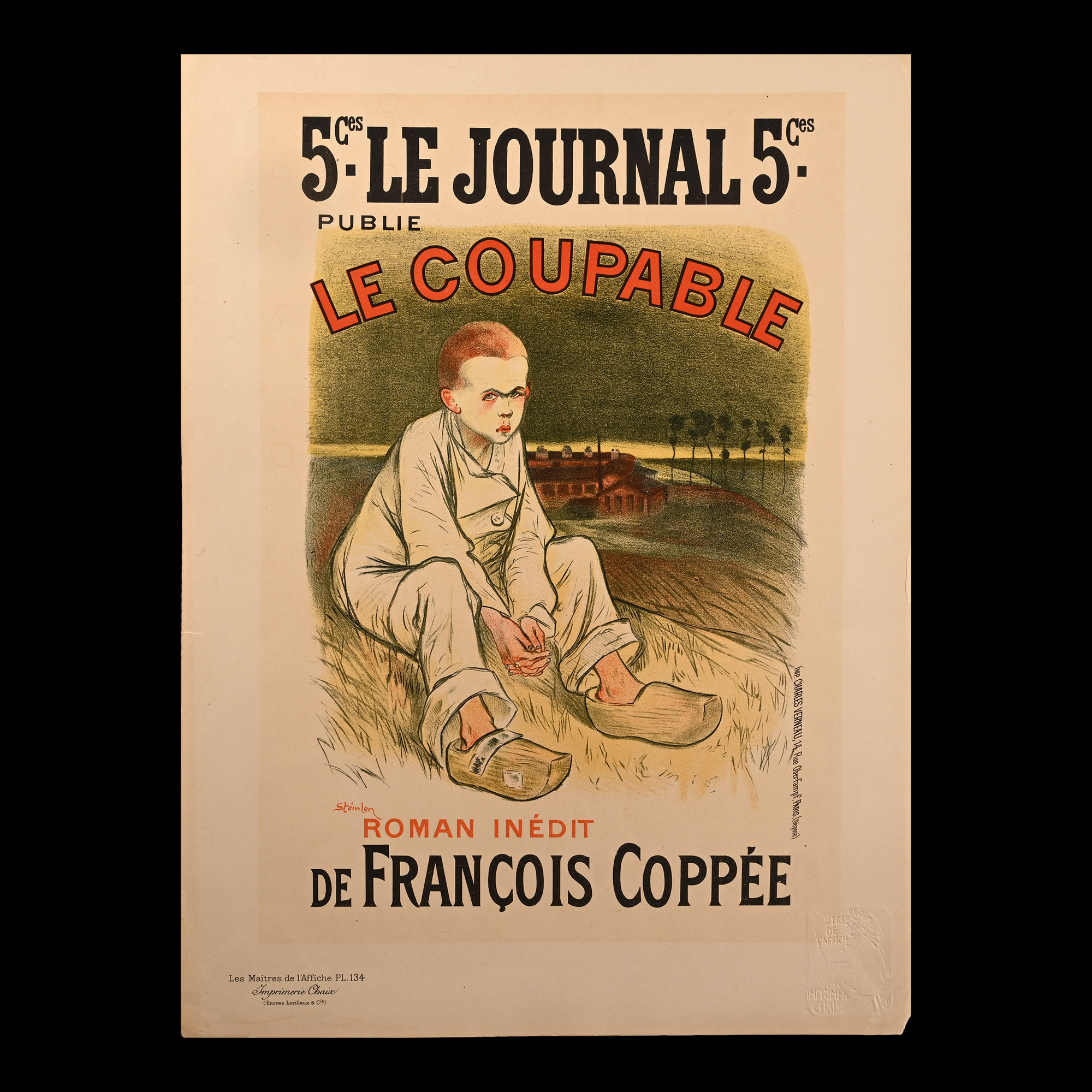 Original 'Le Coupable' Poster - Les Maitres de l'Affiche, Plate 134 by Theophile-Alexandre Steinlen of Paris