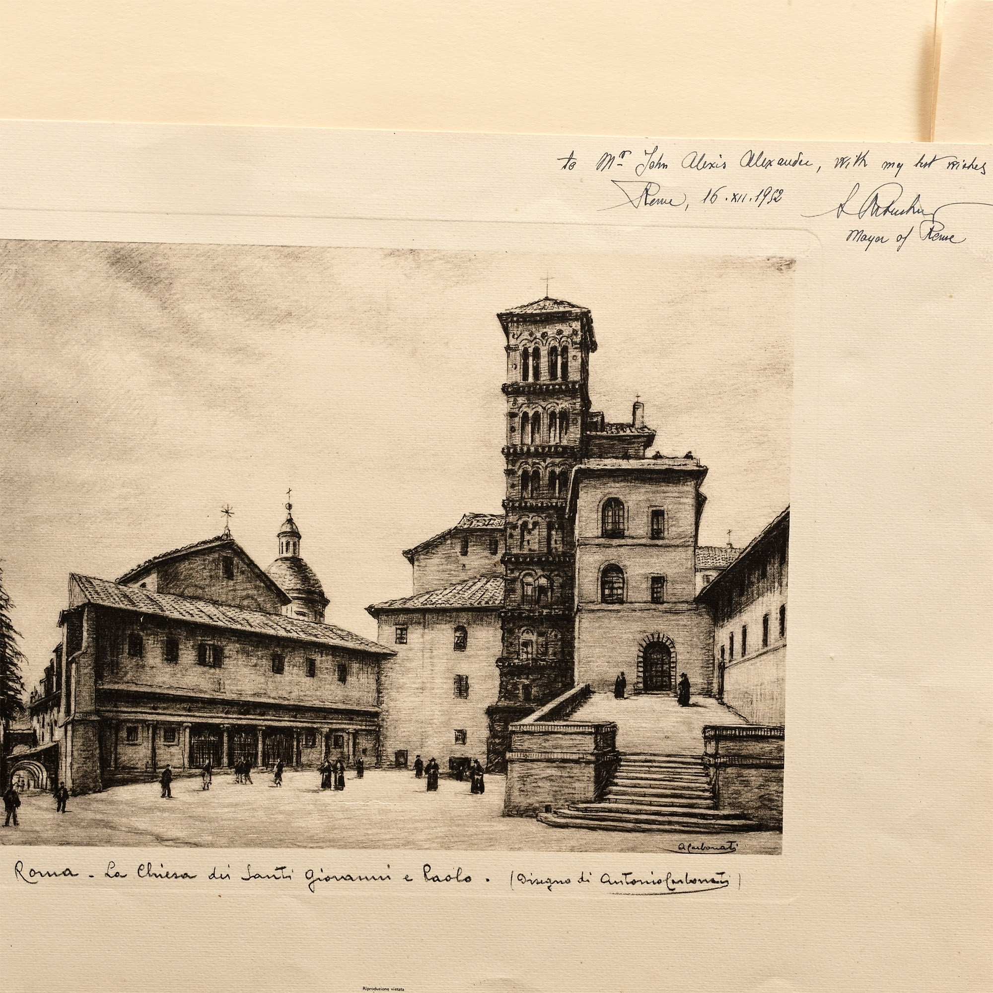 Engravings of Scenes of Rome by Giovanni Piranesi Gifted by the Mayor of Rome in 1952