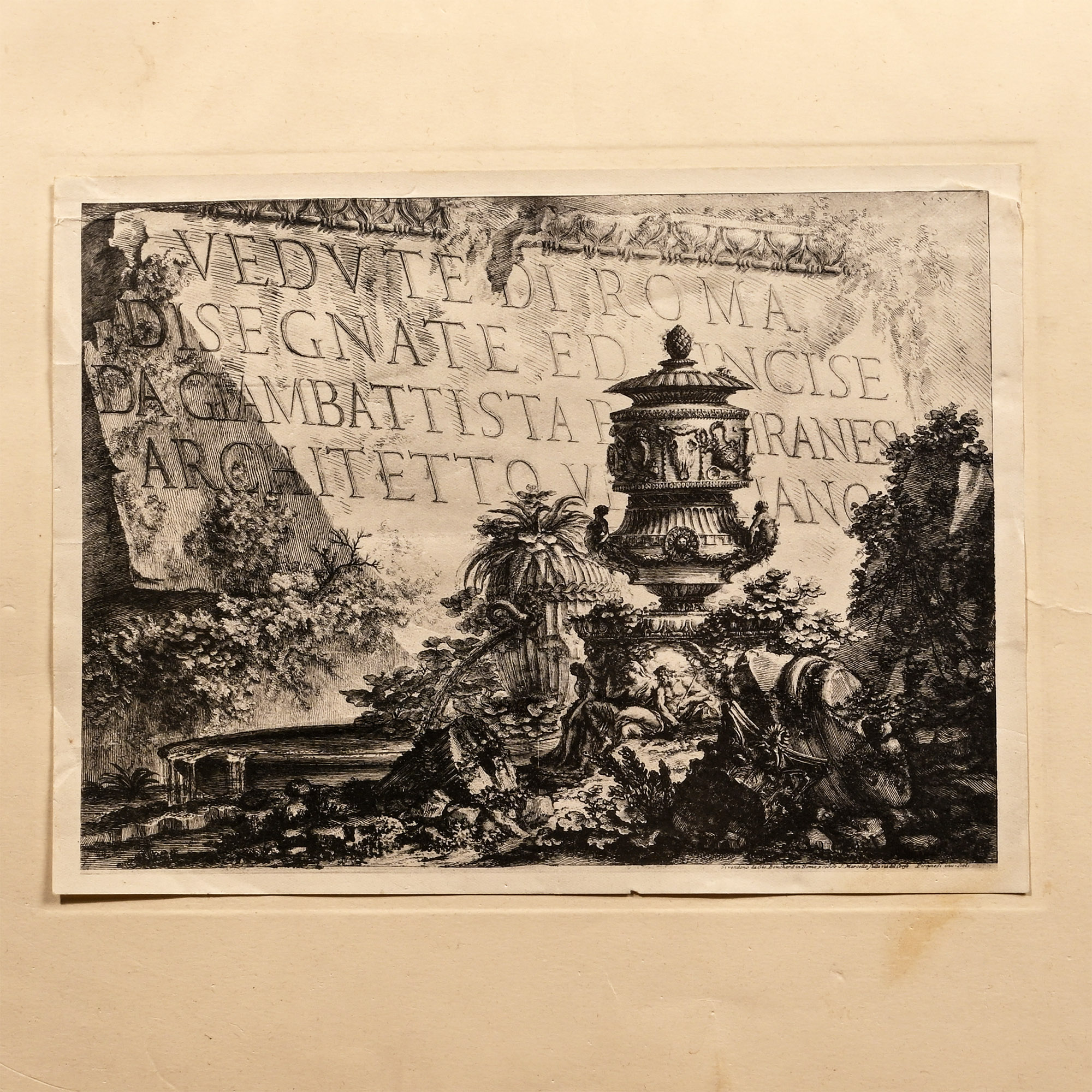 Engravings of Scenes of Rome by Giovanni Piranesi Gifted by the Mayor of Rome in 1952