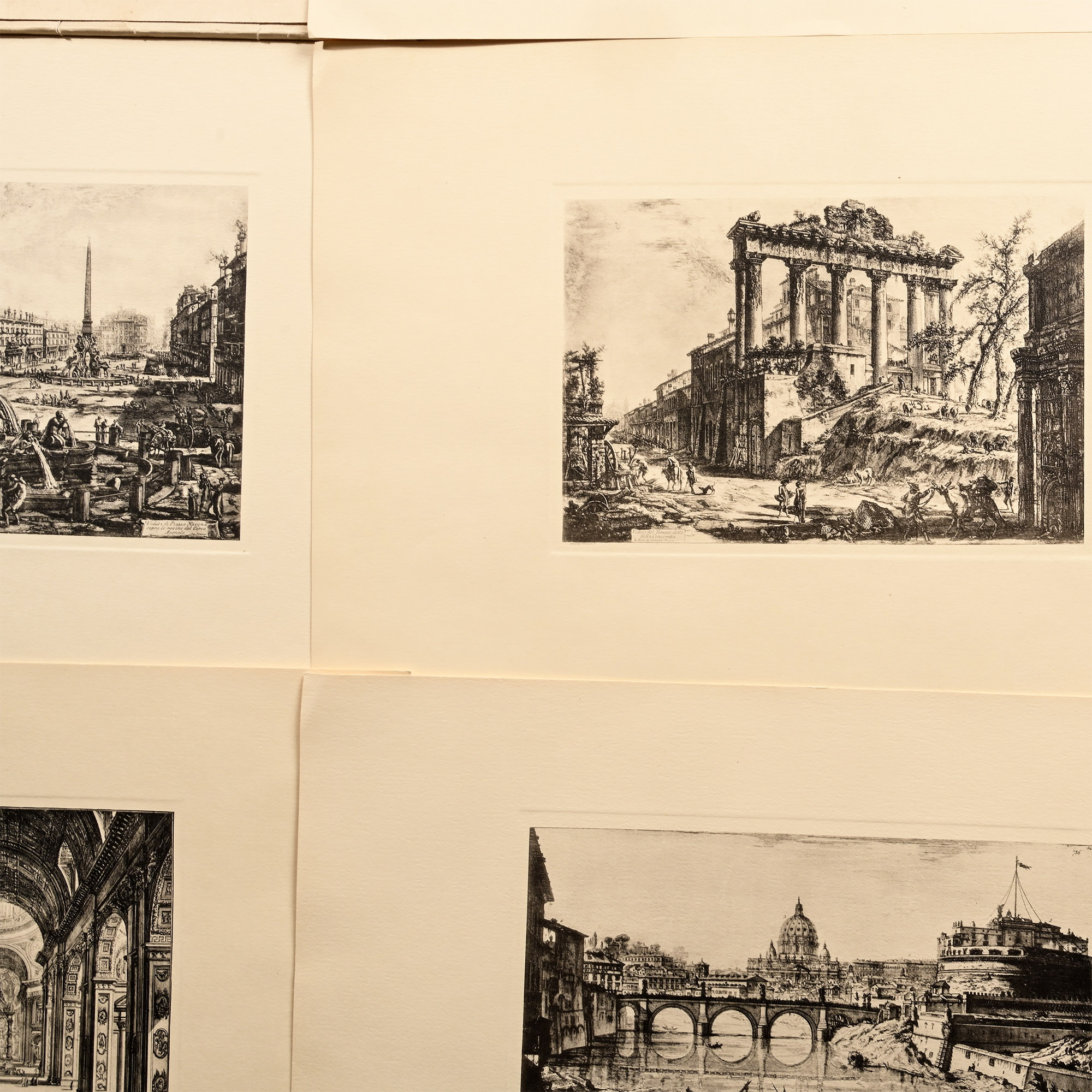 Engravings of Scenes of Rome by Giovanni Piranesi Gifted by the Mayor of Rome in 1952