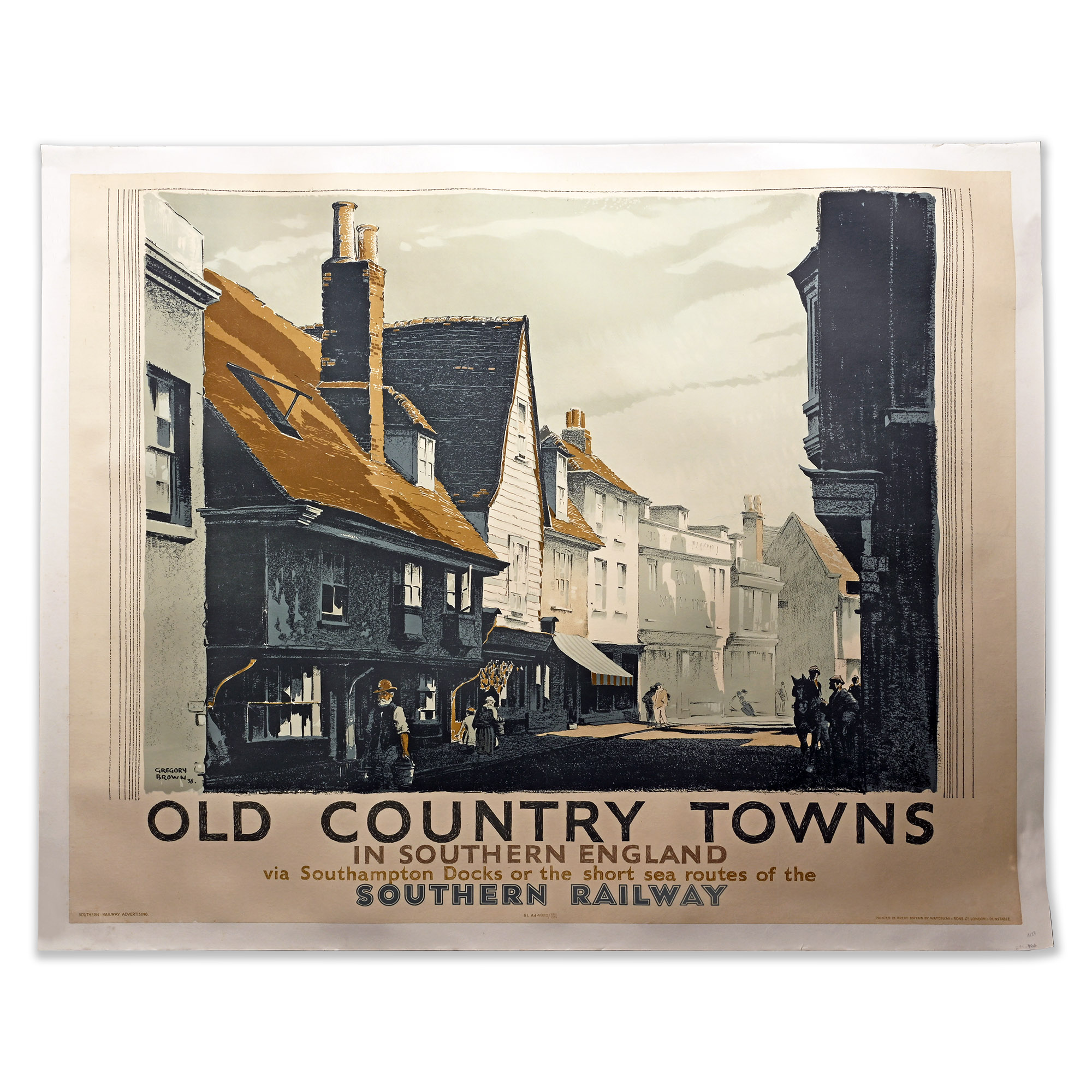 Large Original Railway Poster - Old Country Towns by Gregory Brown