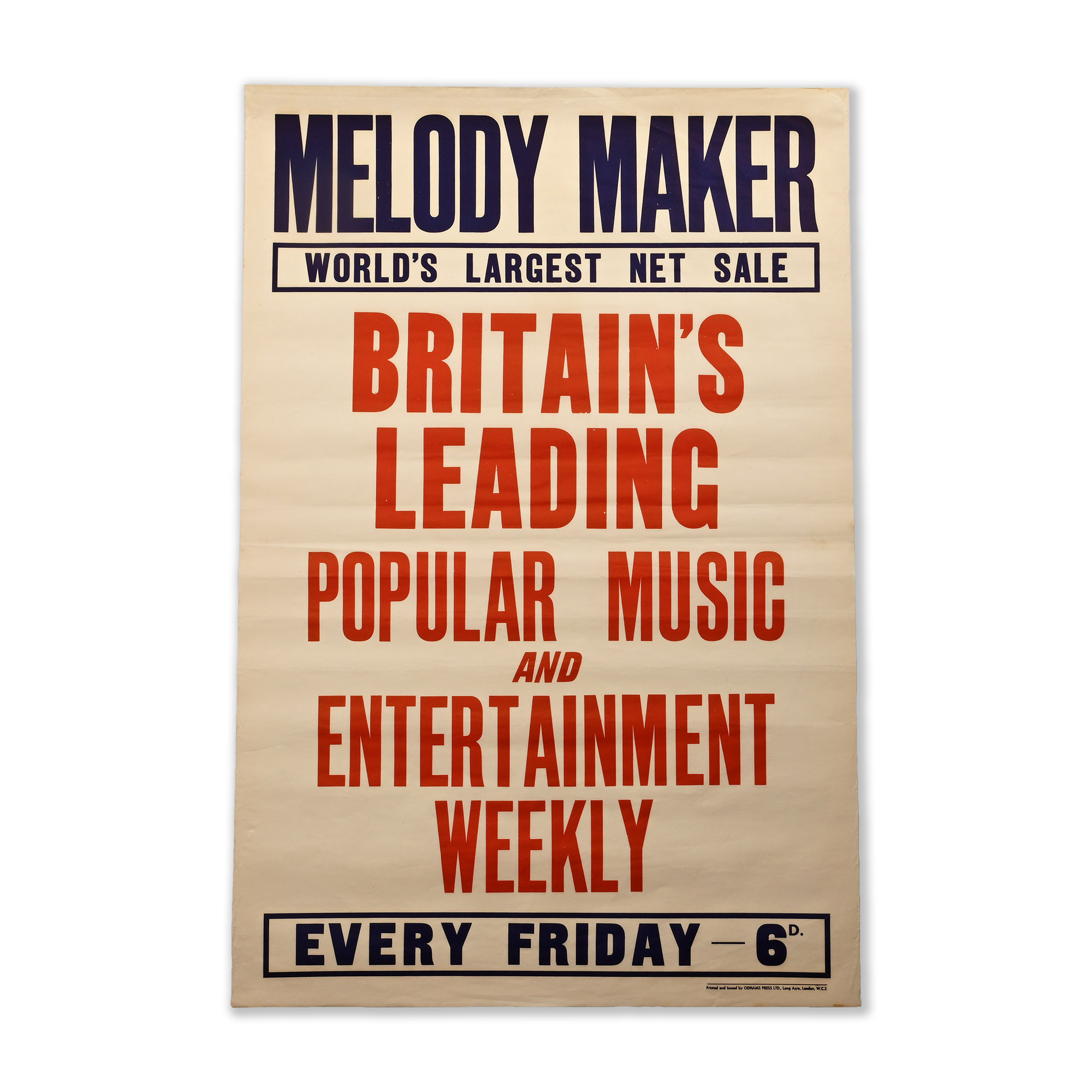 Melody Maker Magazine Original Advertising Poster